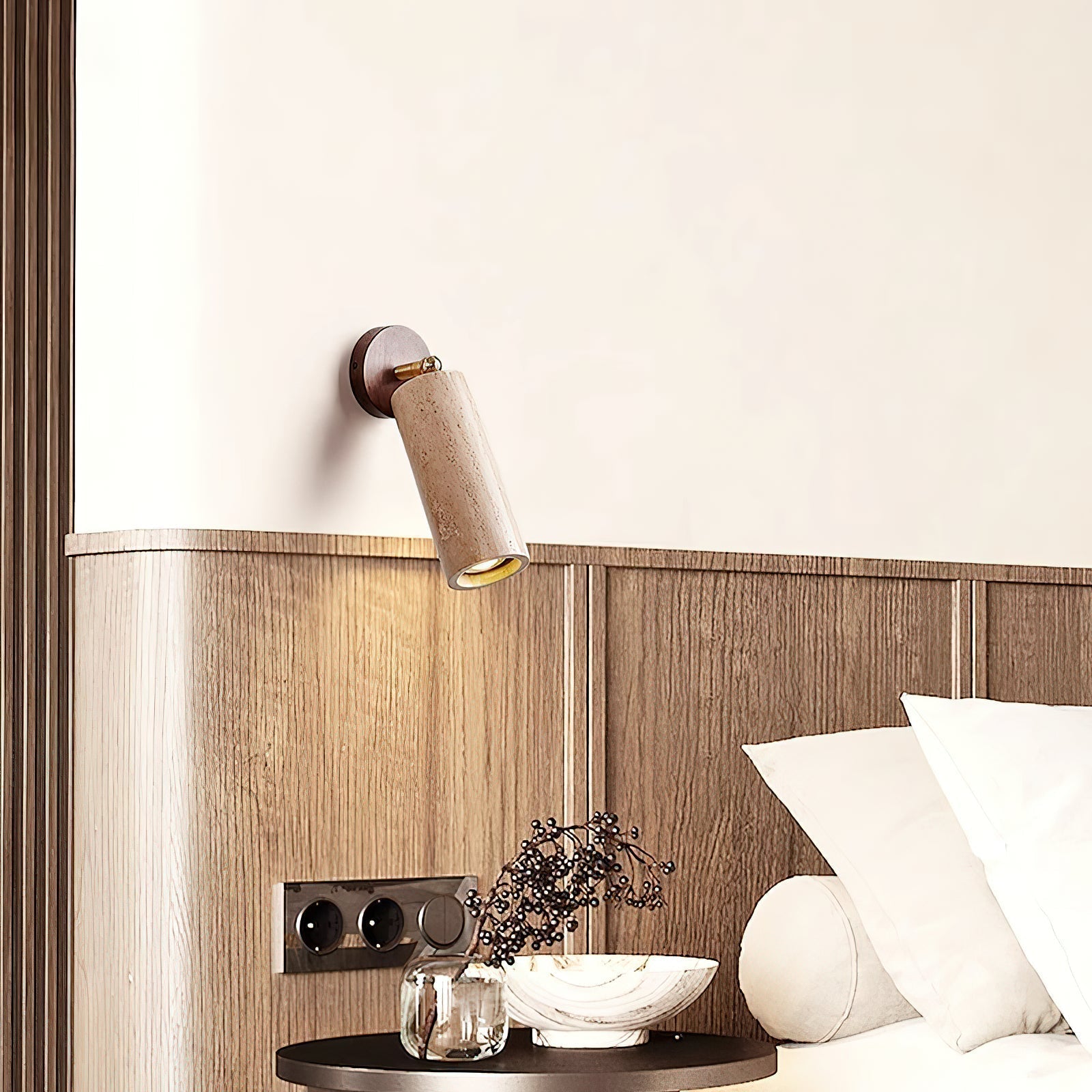 Freyza | Applique murale en bois et travertin Arvararae – Chambre, couloir