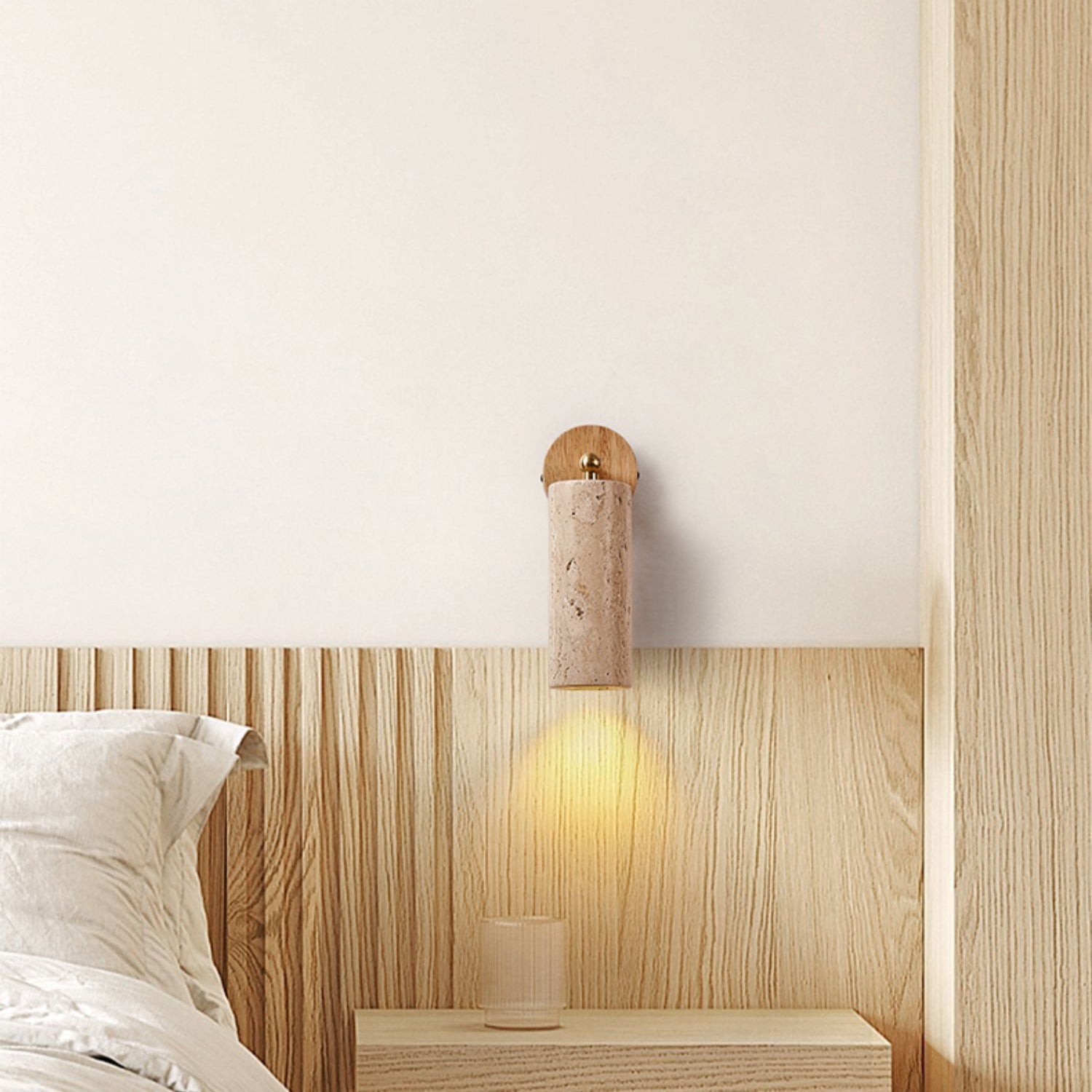 Freyza | Applique murale en bois et travertin Arvararae – Chambre, couloir