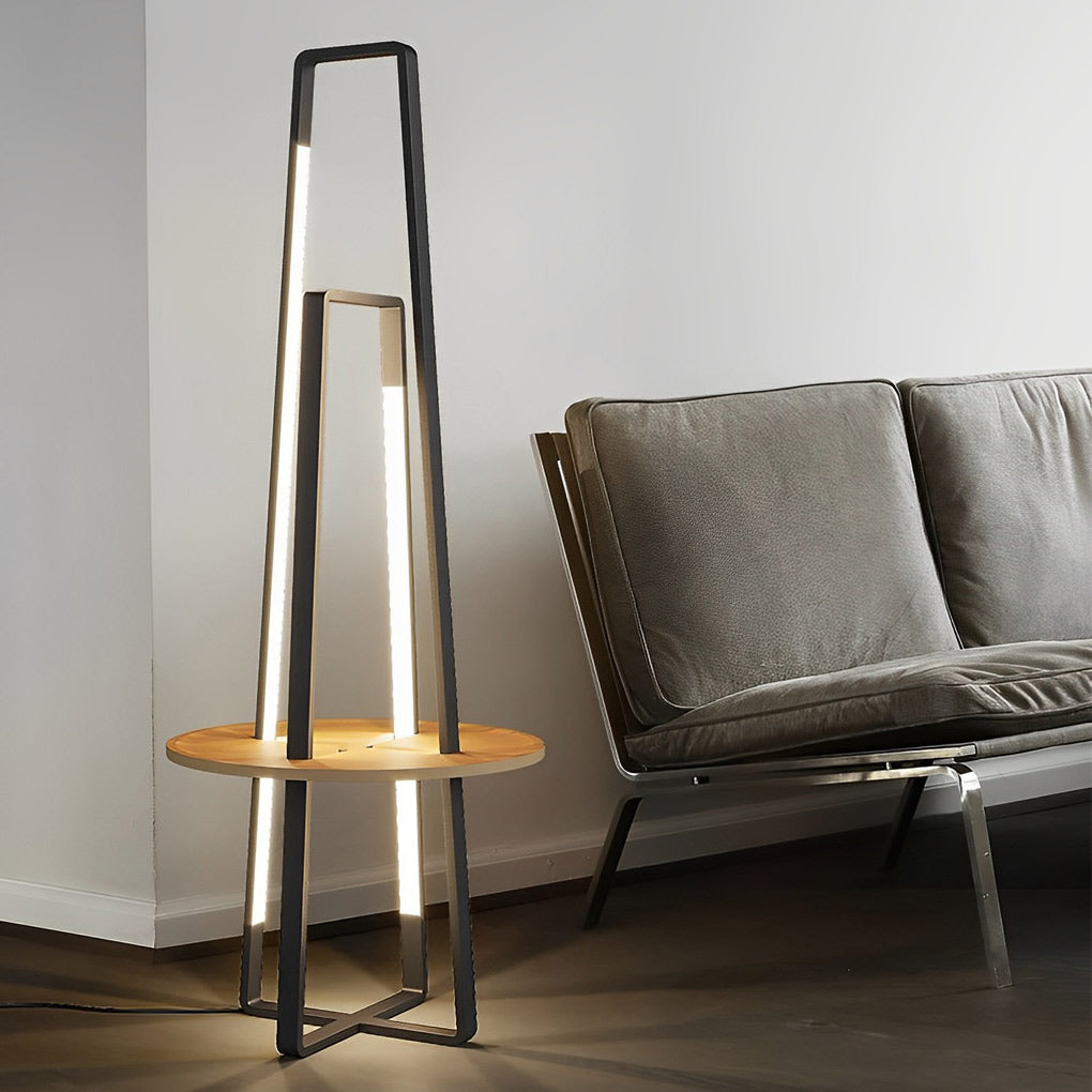 TrayLux | Modern Black Floor Lamp with Remote Control and Stylish Tray 1