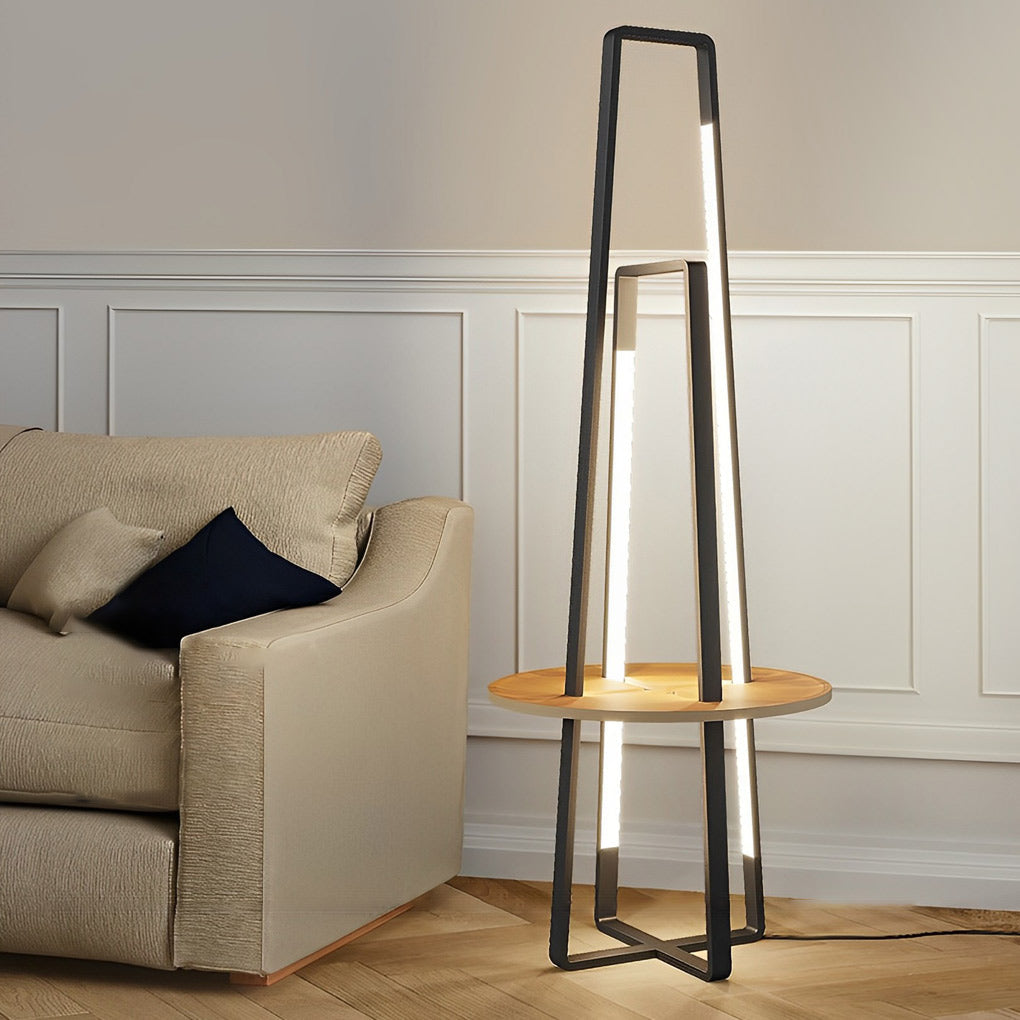TrayLux | Modern Black Floor Lamp with Remote Control and Stylish Tray 2
