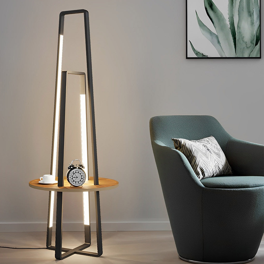 TrayLux | Modern Black Floor Lamp with Remote Control and Stylish Tray 3