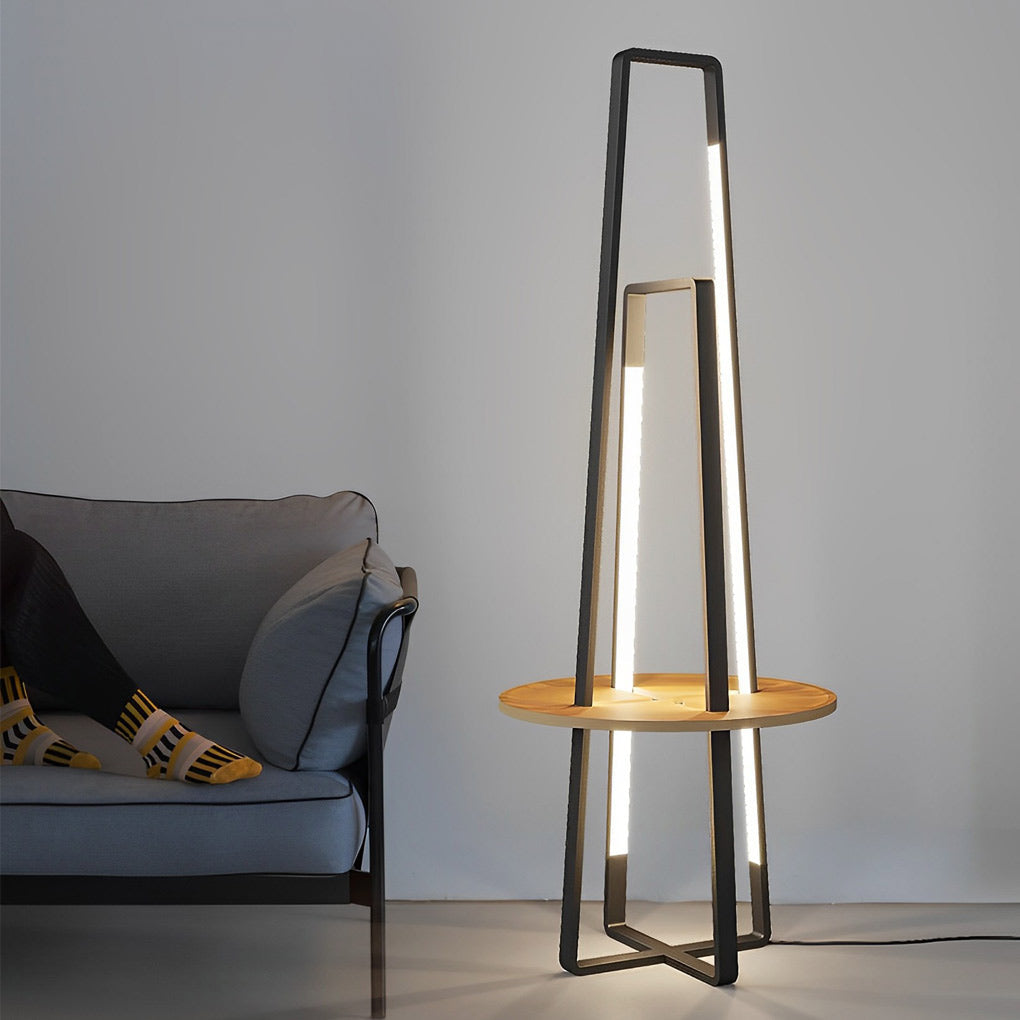 TrayLux | Modern Black Floor Lamp with Remote Control and Stylish Tray 5
