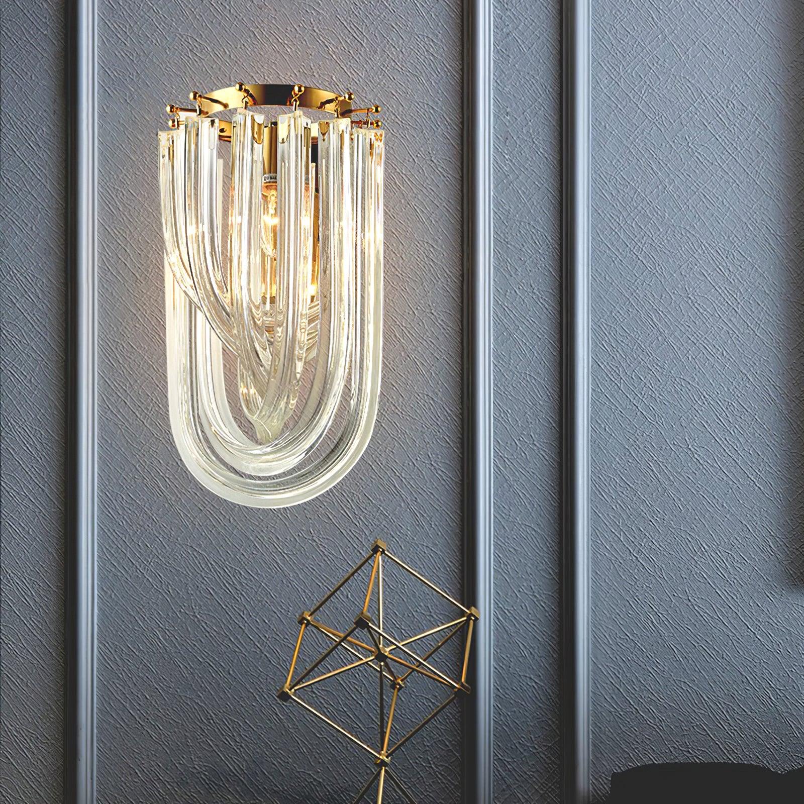 Freyza | Applique murale Aurora Trevi en verre doré – Chambre et couloir modernes