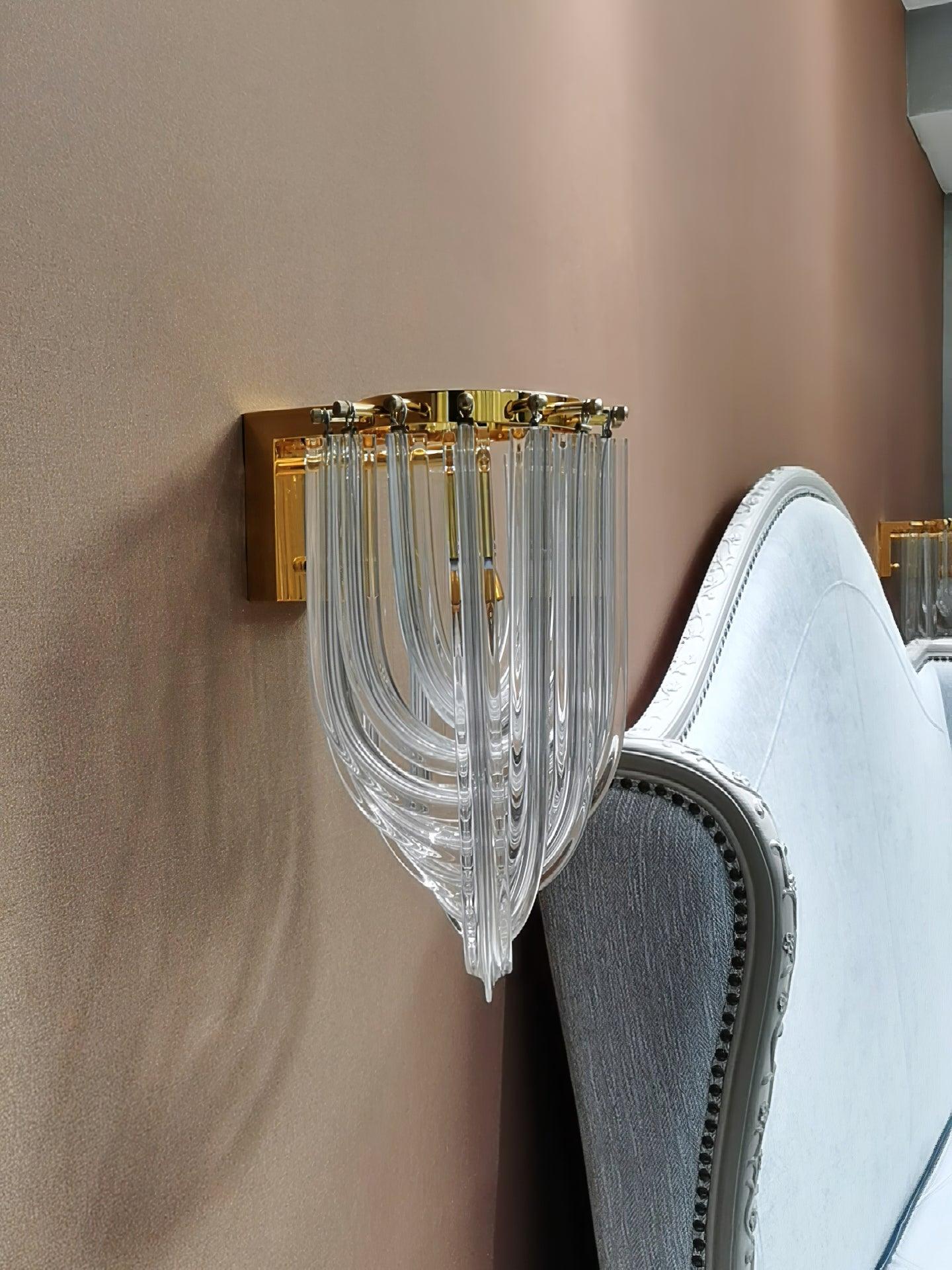 Freyza | Applique murale Aurora Trevi en verre doré – Chambre et couloir modernes
