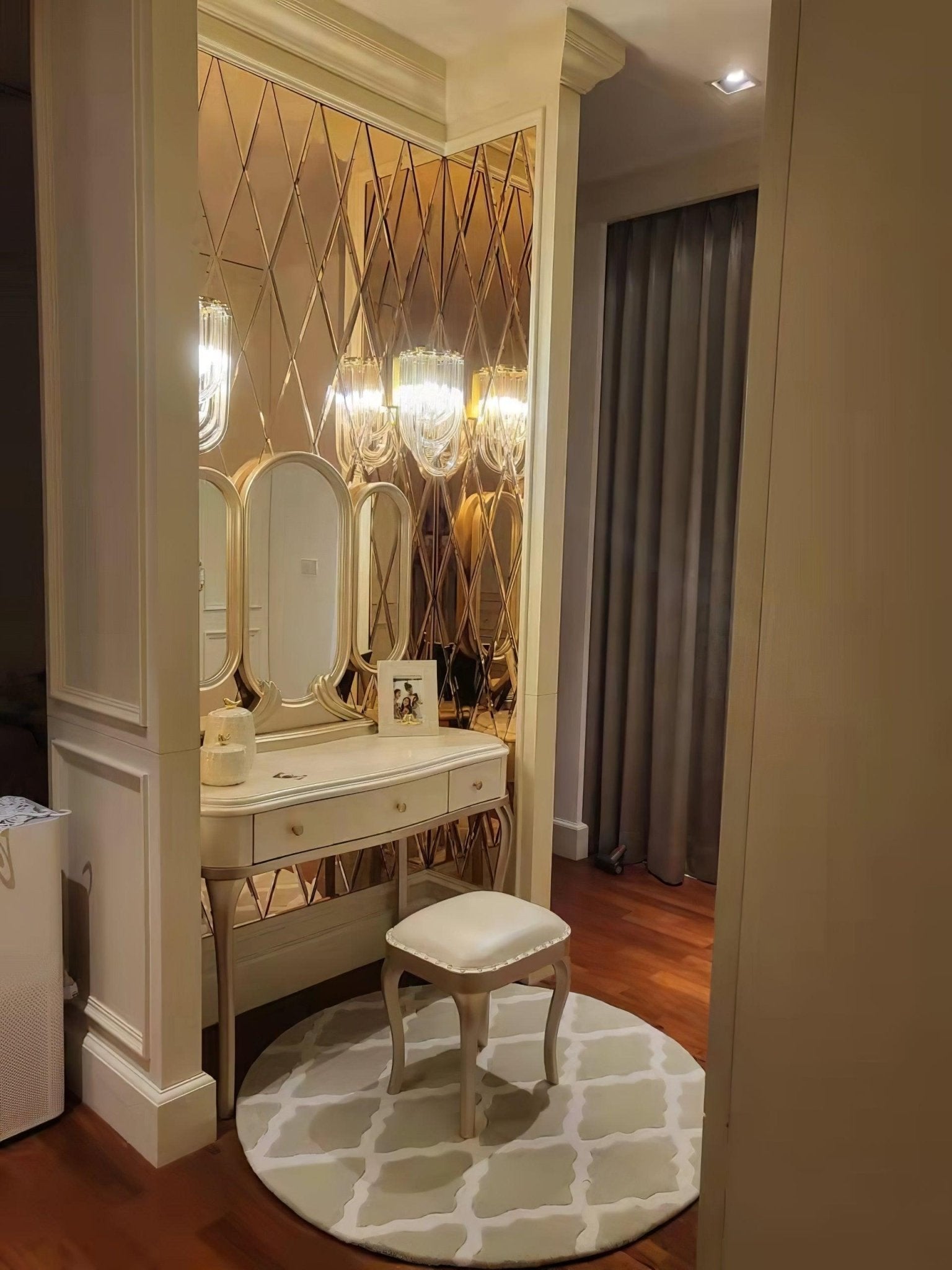 Freyza | Applique murale Aurora Trevi en verre doré – Chambre et couloir modernes