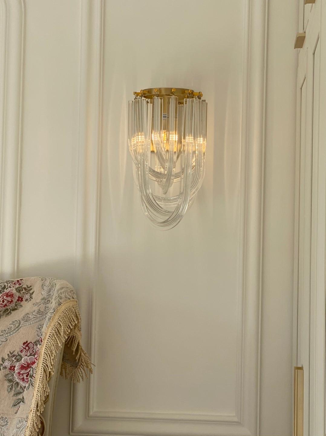 Freyza | Applique murale Aurora Trevi en verre doré – Chambre et couloir modernes