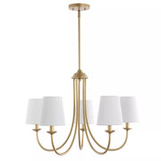 Freyza - Chandelier with Fabric Lampshades | Stylish Brass Lighting for Elegant Interiors