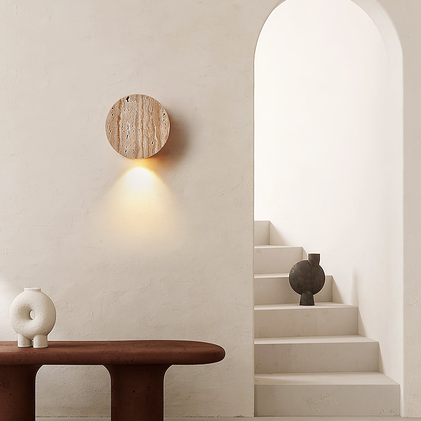 Freyza | Applique murale classique en travertin Izoren – Chambre, couloir