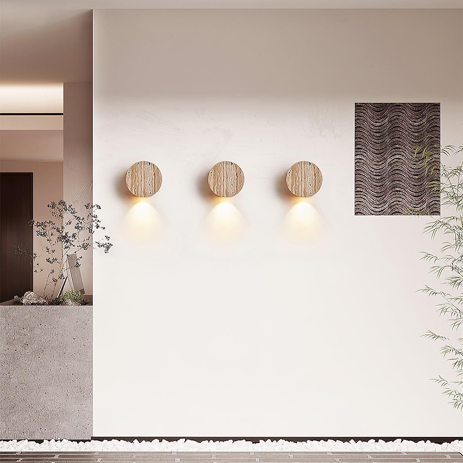 Freyza | Applique murale classique en travertin Izoren – Chambre, couloir