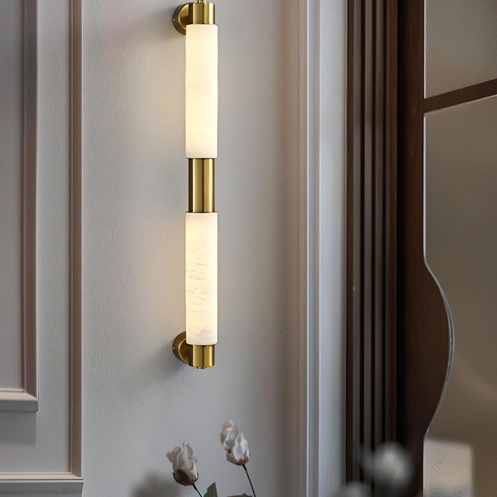 Freyza | Alraei Tube Alabaster Wall Light – Bedroom Hallway