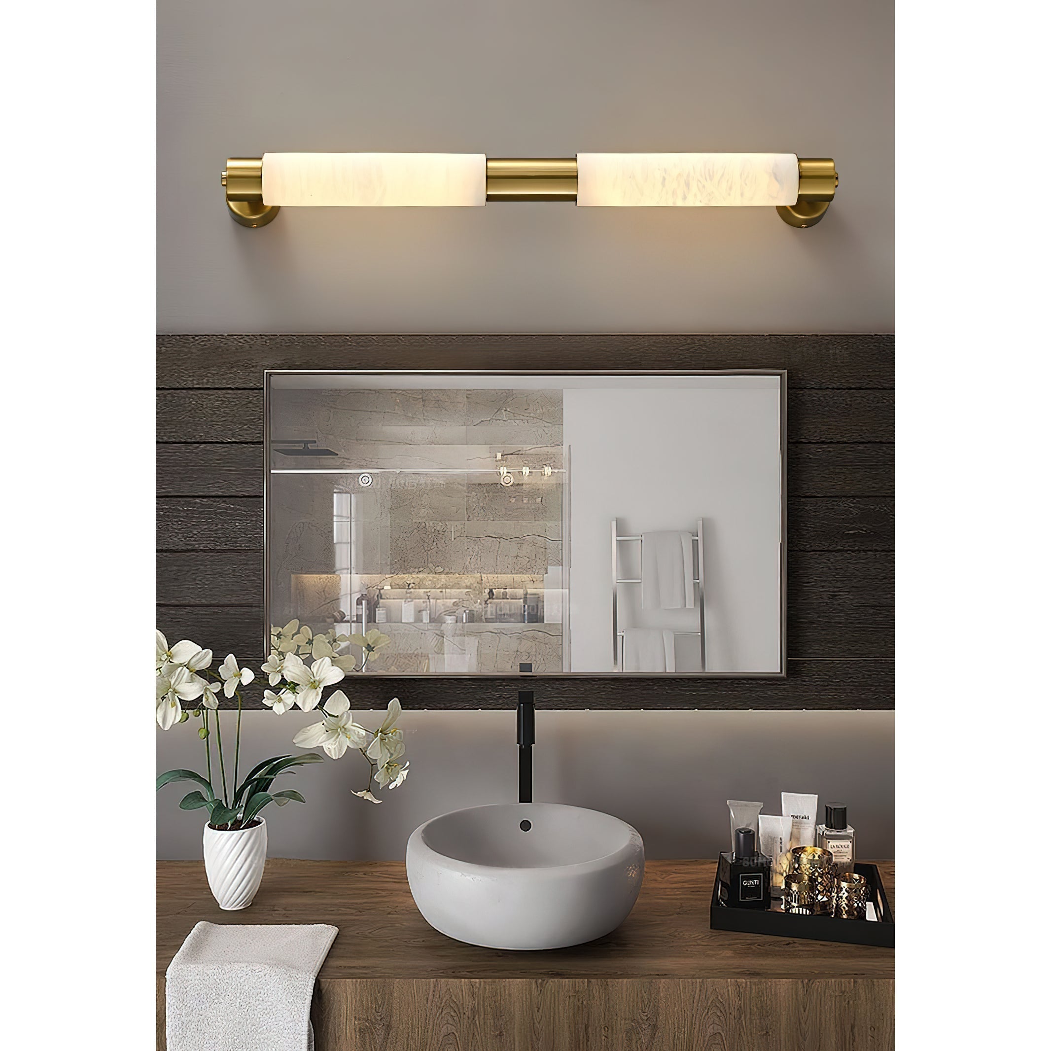 Freyza | Alraei Tube Alabaster Wall Light – Bedroom Hallway