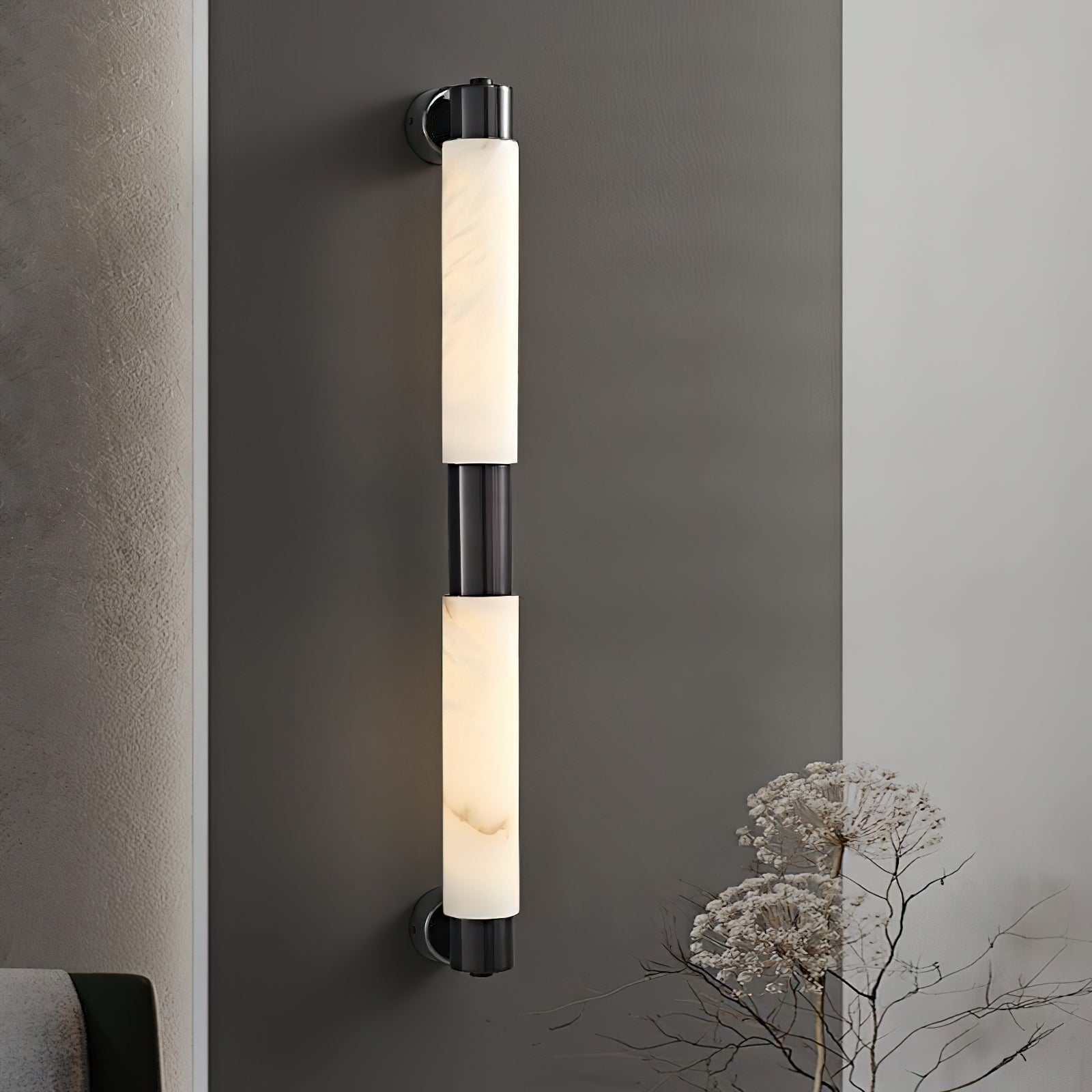 Freyza | Alraei Tube Alabaster Wall Light – Bedroom Hallway