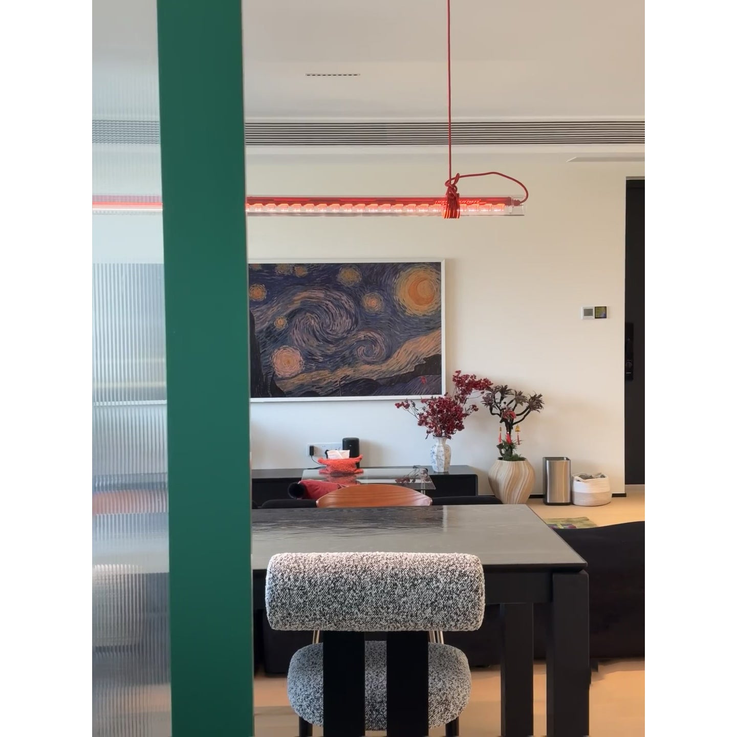 Freyza | Cata Linear LED Glass Pendant Light – Kitchen Dining Room