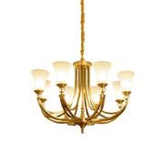 Freyza | Ordoran Vintage Industrial Brass Glass Chandelier – Industrial Dining Room Living Room