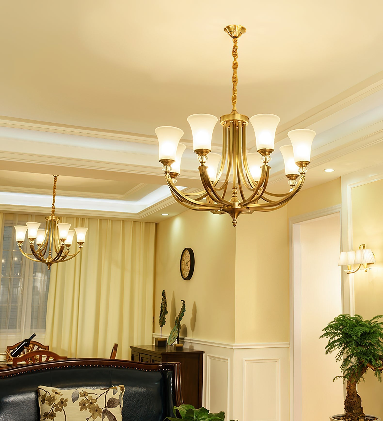 Freyza | Ordoran Vintage Industrial Brass Glass Chandelier – Industrial Dining Room Living Room
