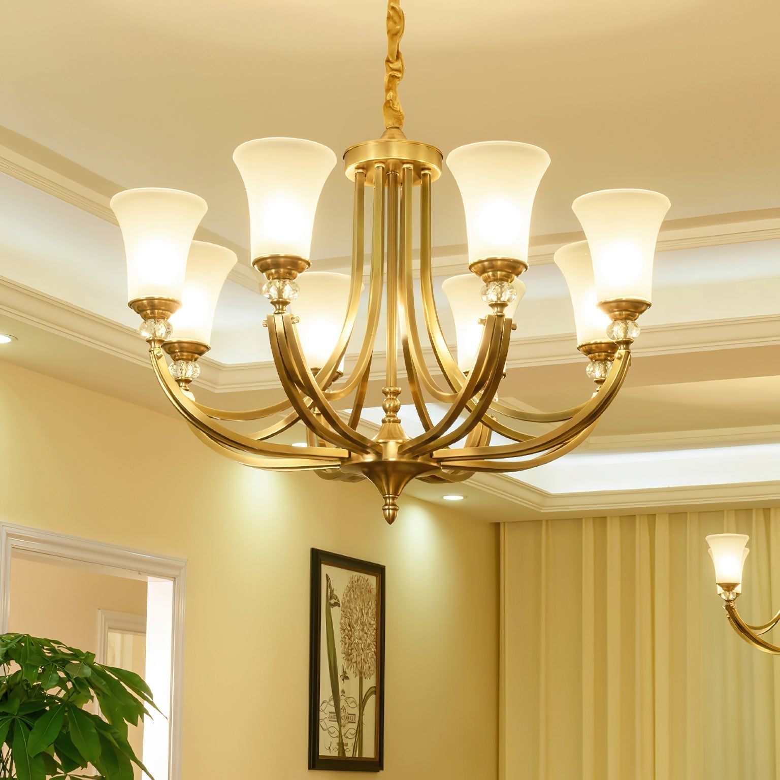 Freyza | Ordoran Vintage Industrial Brass Glass Chandelier – Industrial Dining Room Living Room