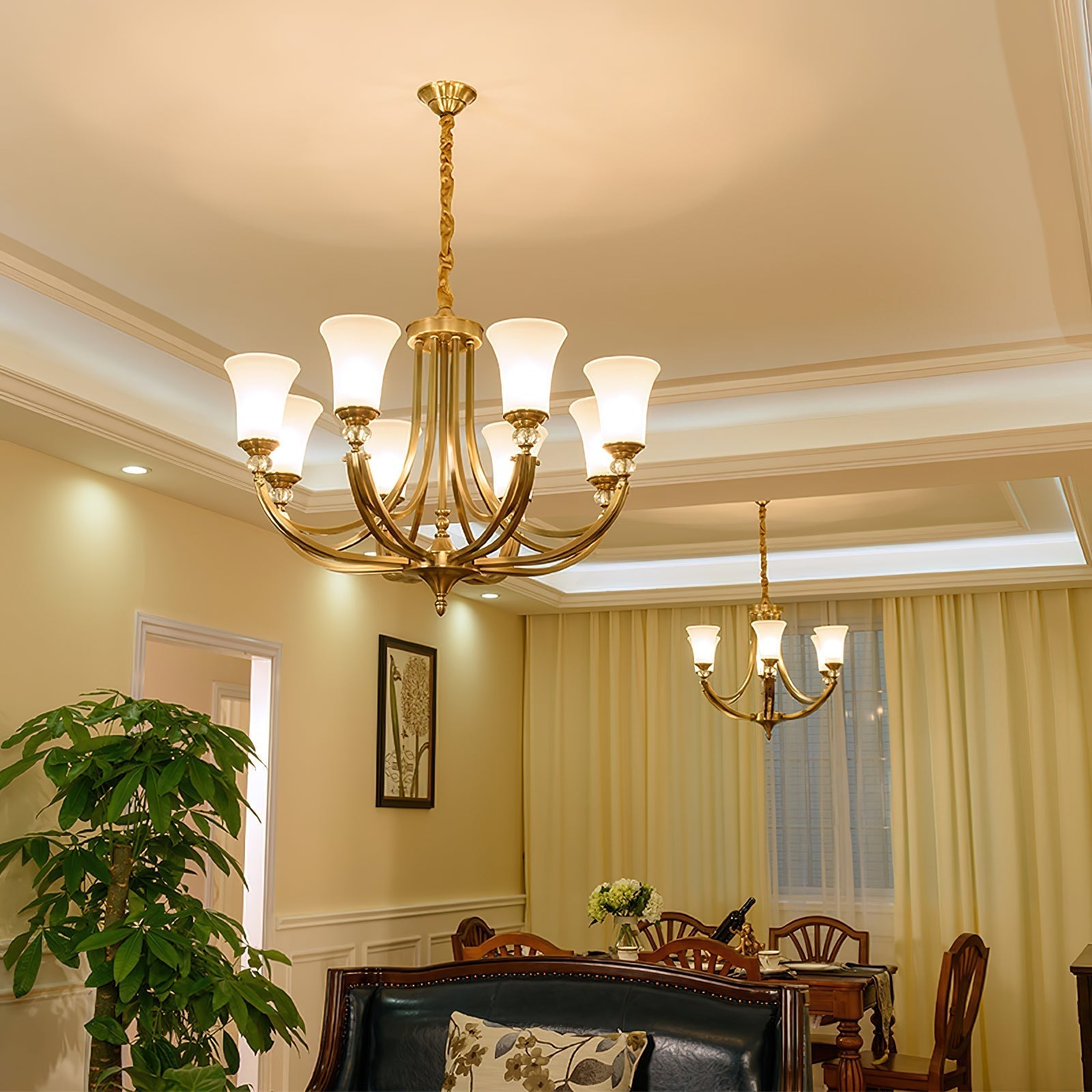 Freyza | Ordoran Vintage Industrial Brass Glass Chandelier – Industrial Dining Room Living Room