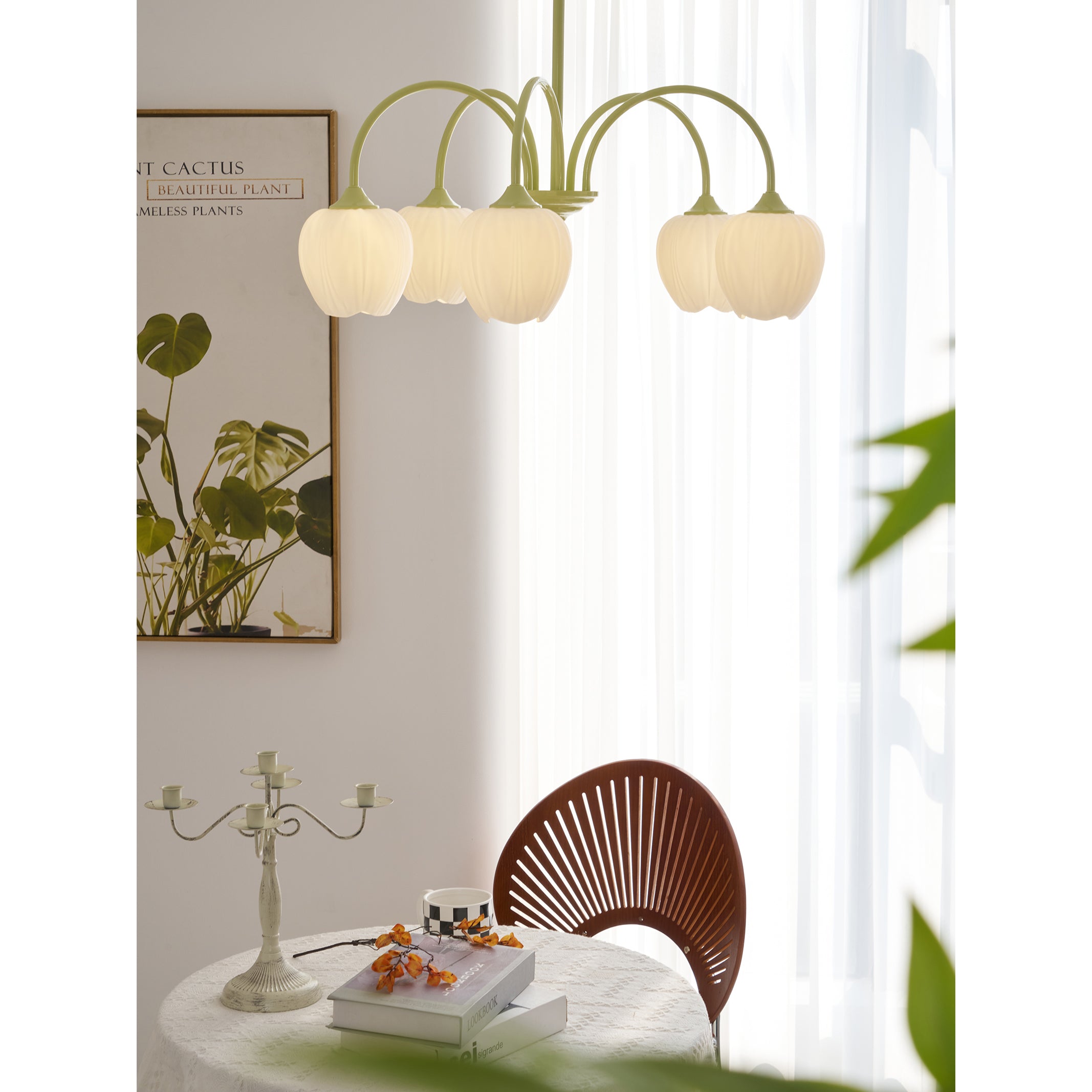 Freyza | Viloror Matcha Glass Glass Chandelier – Dining Room Living Room