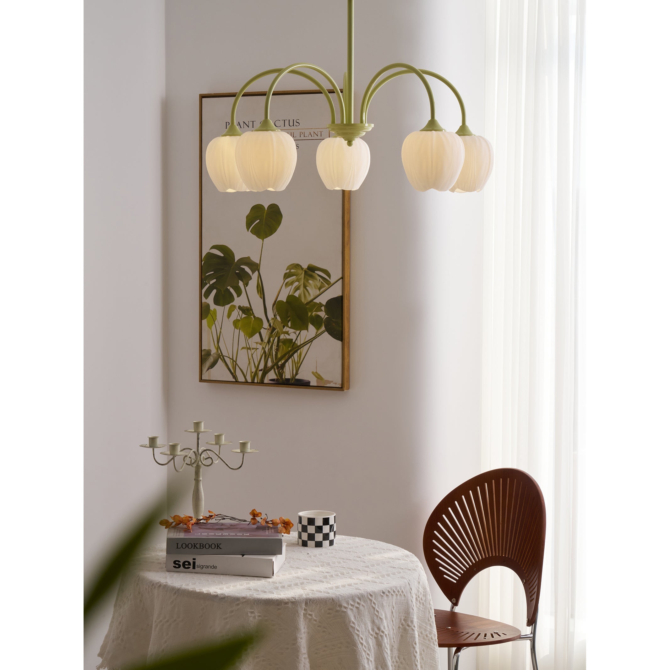 Freyza | Viloror Matcha Glass Glass Chandelier – Dining Room Living Room