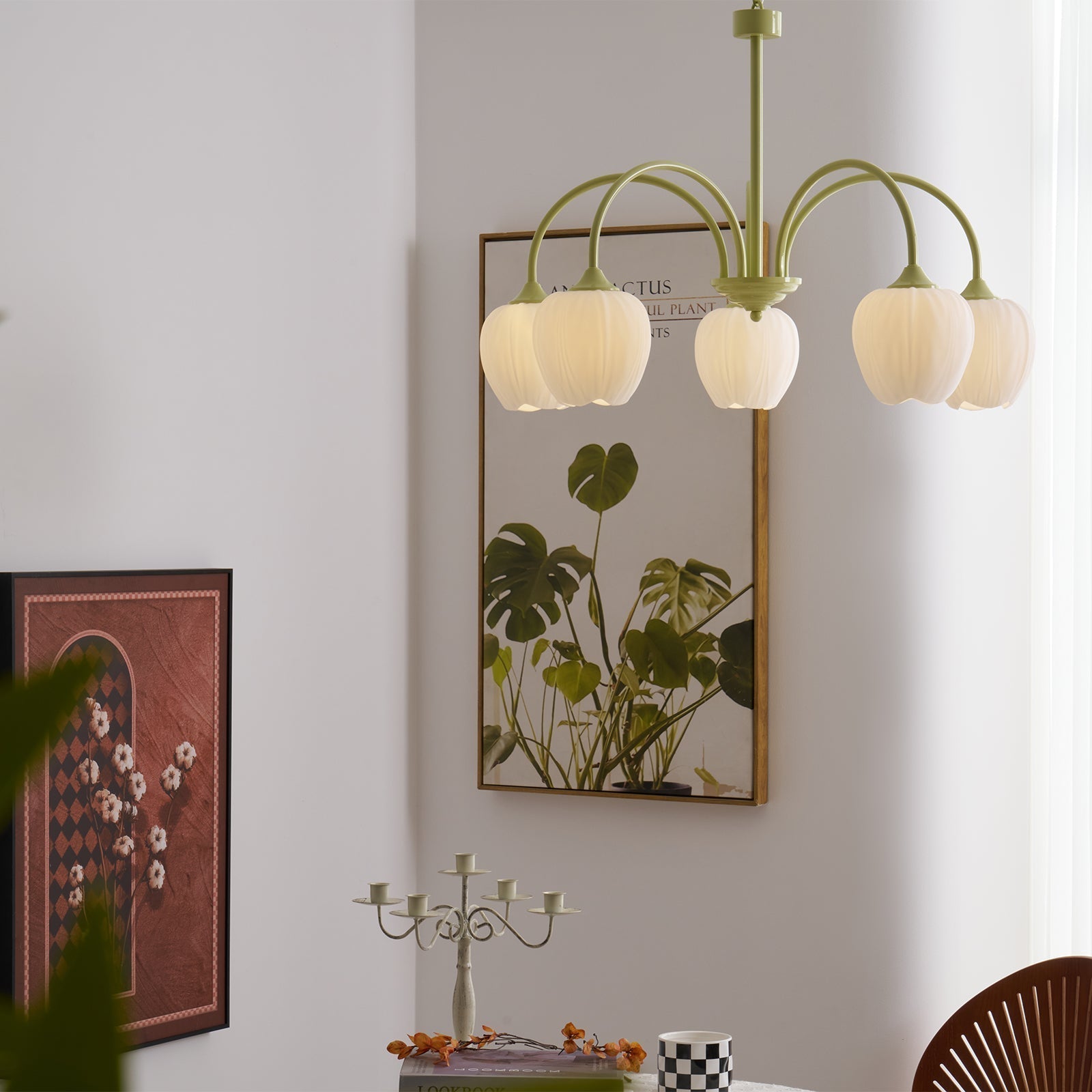 Freyza | Viloror Matcha Glass Glass Chandelier – Dining Room Living Room