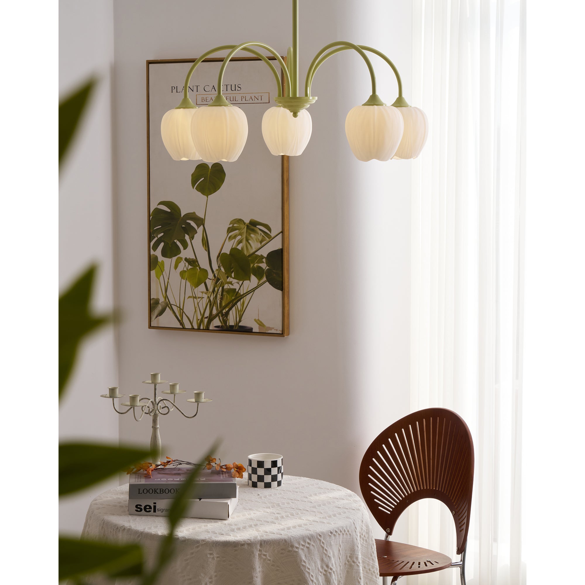 Freyza | Viloror Matcha Glass Glass Chandelier – Dining Room Living Room