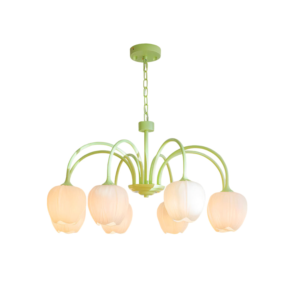 Freyza | Viloror Matcha Glass Glass Chandelier – Dining Room Living Room