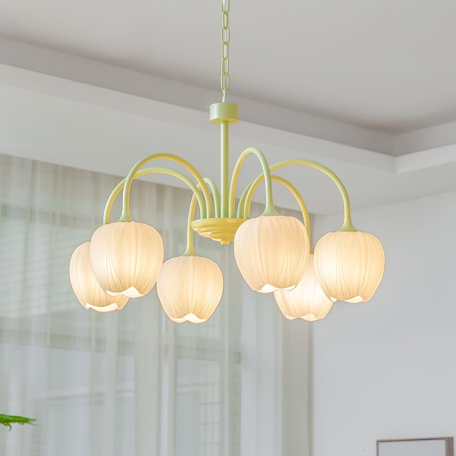 Freyza | Viloror Matcha Glass Glass Chandelier – Dining Room Living Room