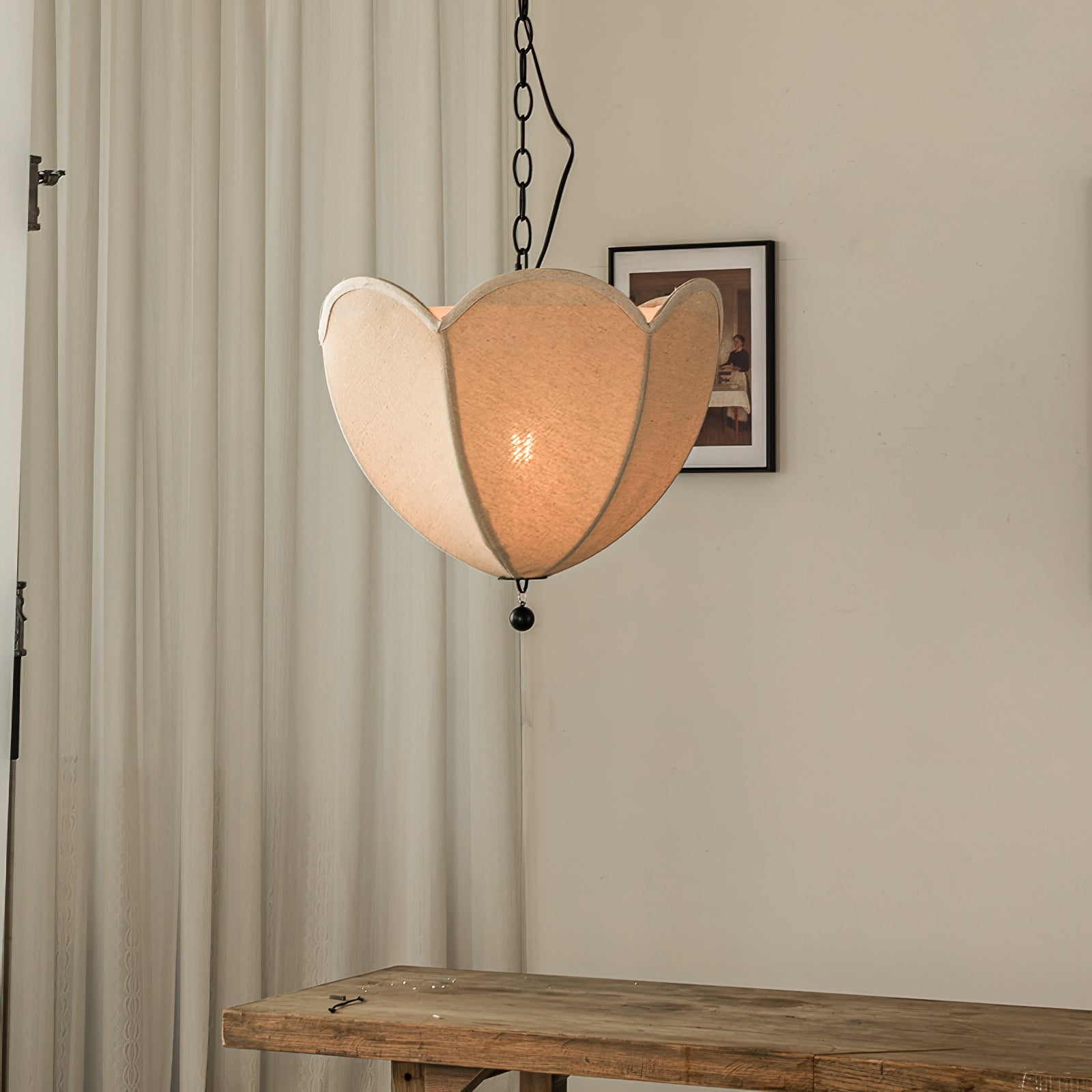 Freyza | Cimararae Vintage Scoop Fabric Pendant Light – Vintage Kitchen Dining Room