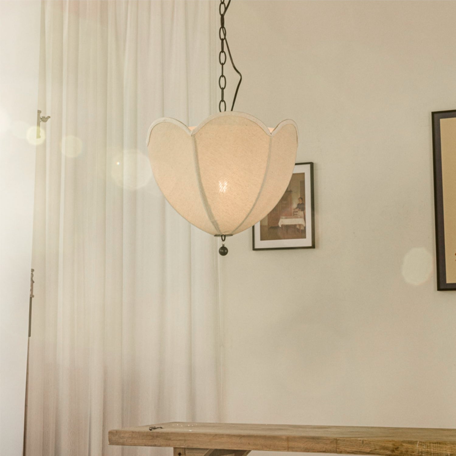 Freyza | Cimararae Vintage Scoop Fabric Pendant Light – Vintage Kitchen Dining Room