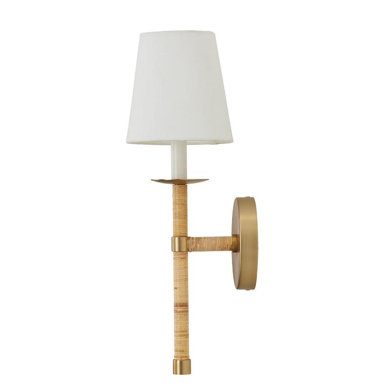 Freyza | Conoror Elegance Vintage Brass Fabric Wall Light – Vintage Bedroom Hallway