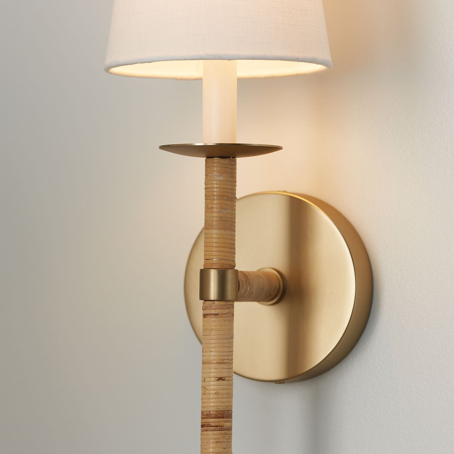 Freyza | Conoror Elegance Vintage Brass Fabric Wall Light – Vintage Bedroom Hallway