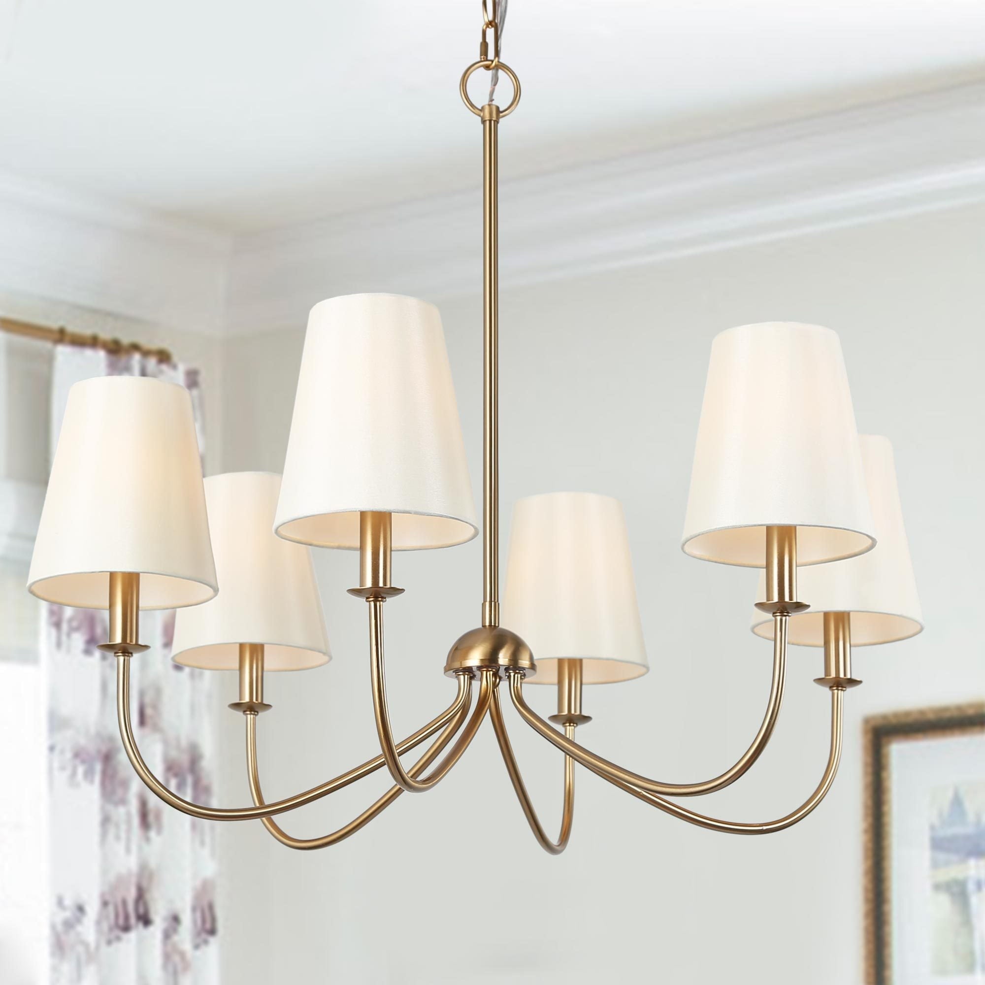 Freyza | Icarisra Vintage Industrial Brass Fabric Chandelier – Industrial Dining Room Living Room