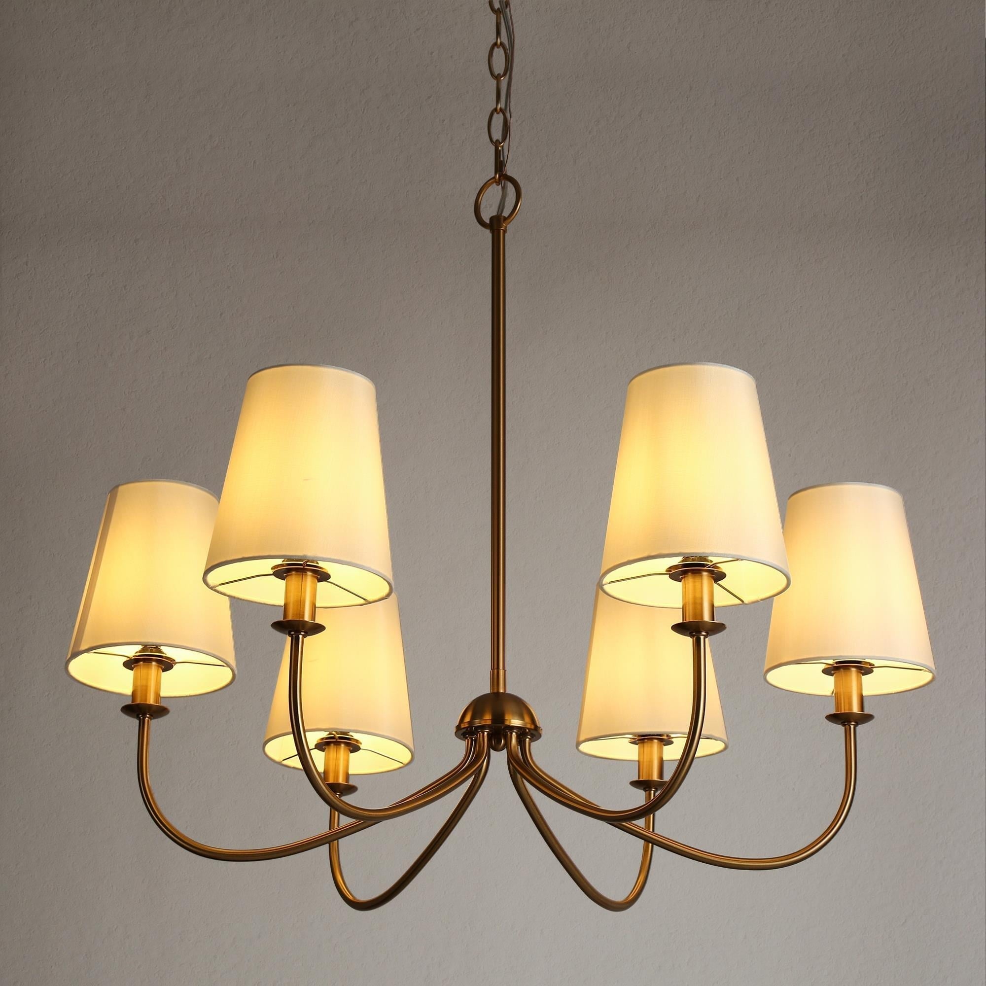 Freyza | Icarisra Vintage Industrial Brass Fabric Chandelier – Industrial Dining Room Living Room