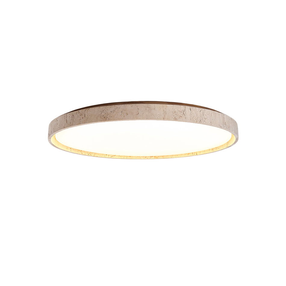 Freyza | Symiror Luminaire de plafond rond en travertin – Chambre, salon