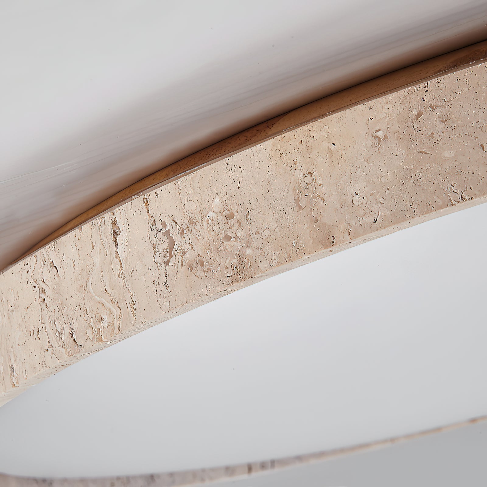 Freyza | Symiror Luminaire de plafond rond en travertin – Chambre, salon
