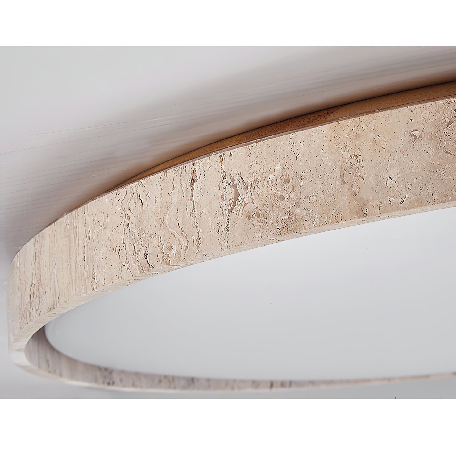 Freyza | Symiror Luminaire de plafond rond en travertin – Chambre, salon