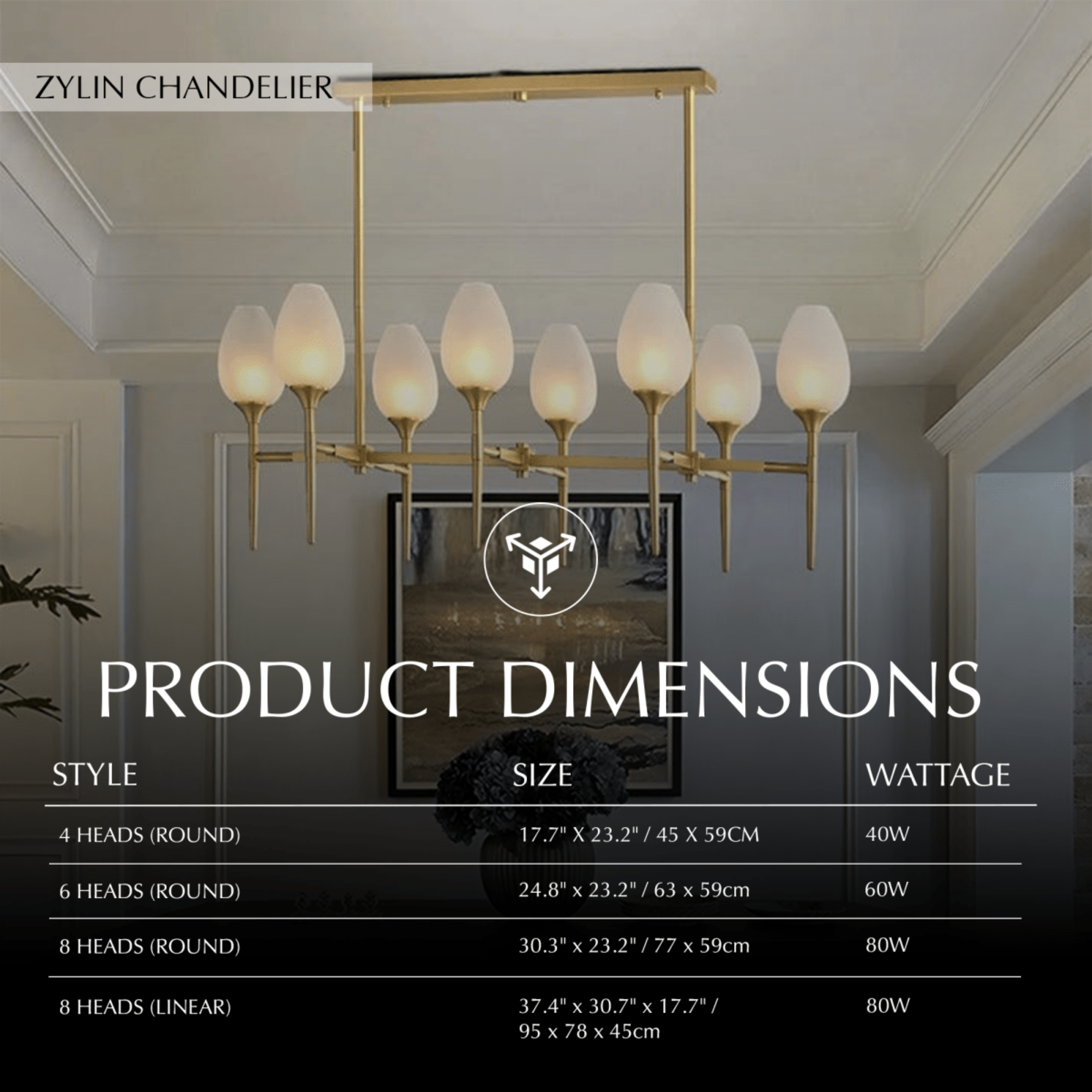 Freyza - Elegant Gold Copper Modern Chandelier Light Fixture