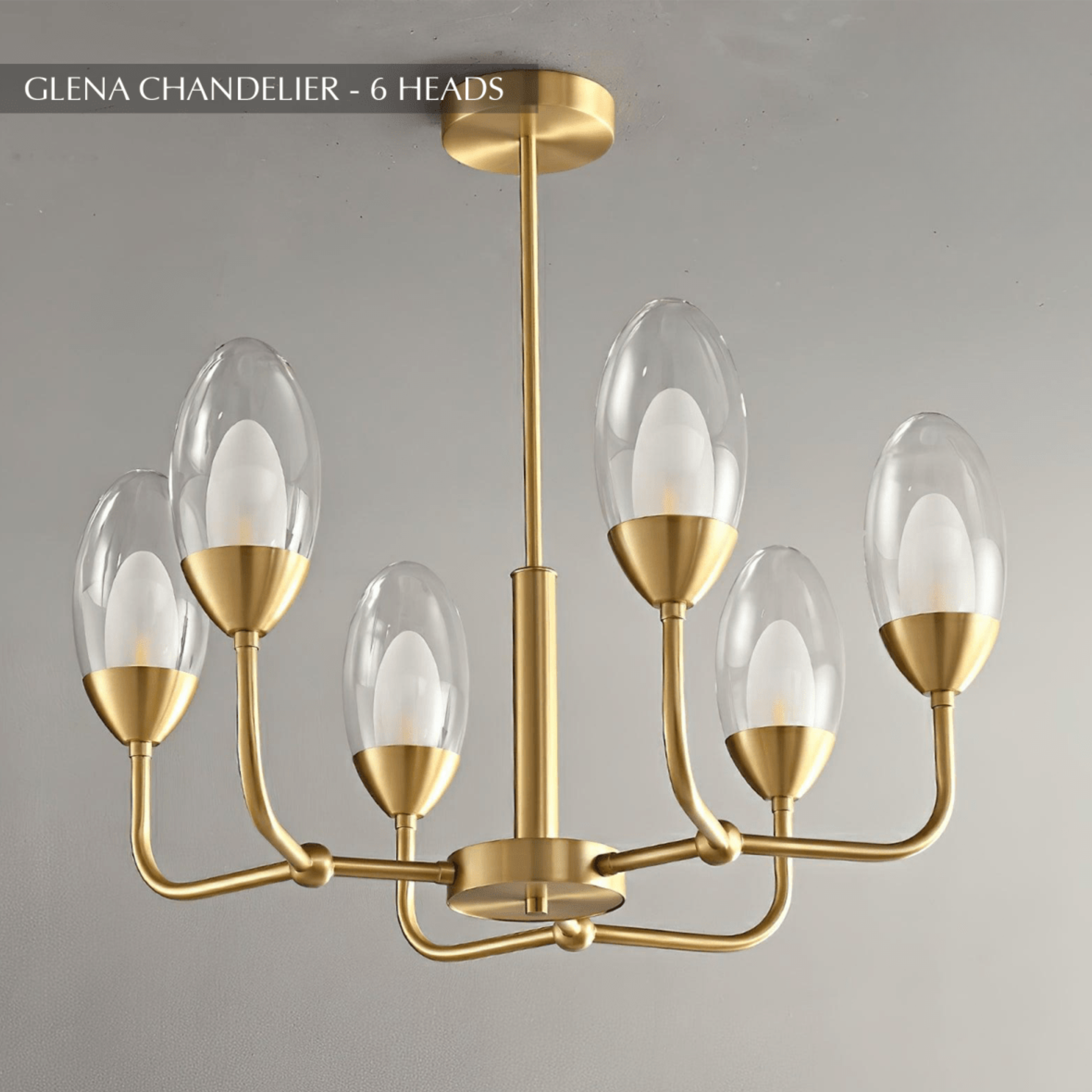 Freyza - Elegant Modern Copper and Glass Dining Room Chandelier