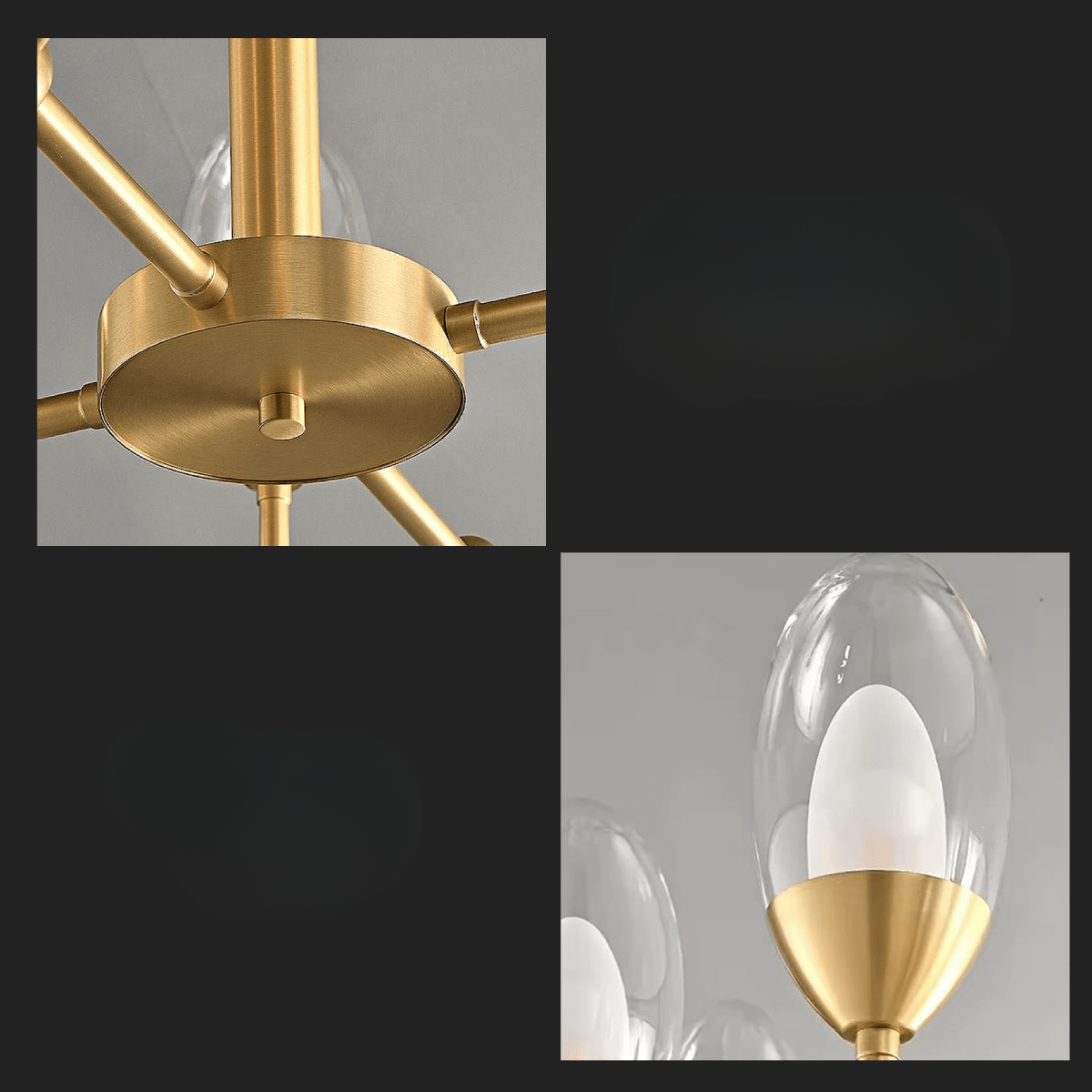 Freyza - Elegant Modern Copper and Glass Dining Room Chandelier