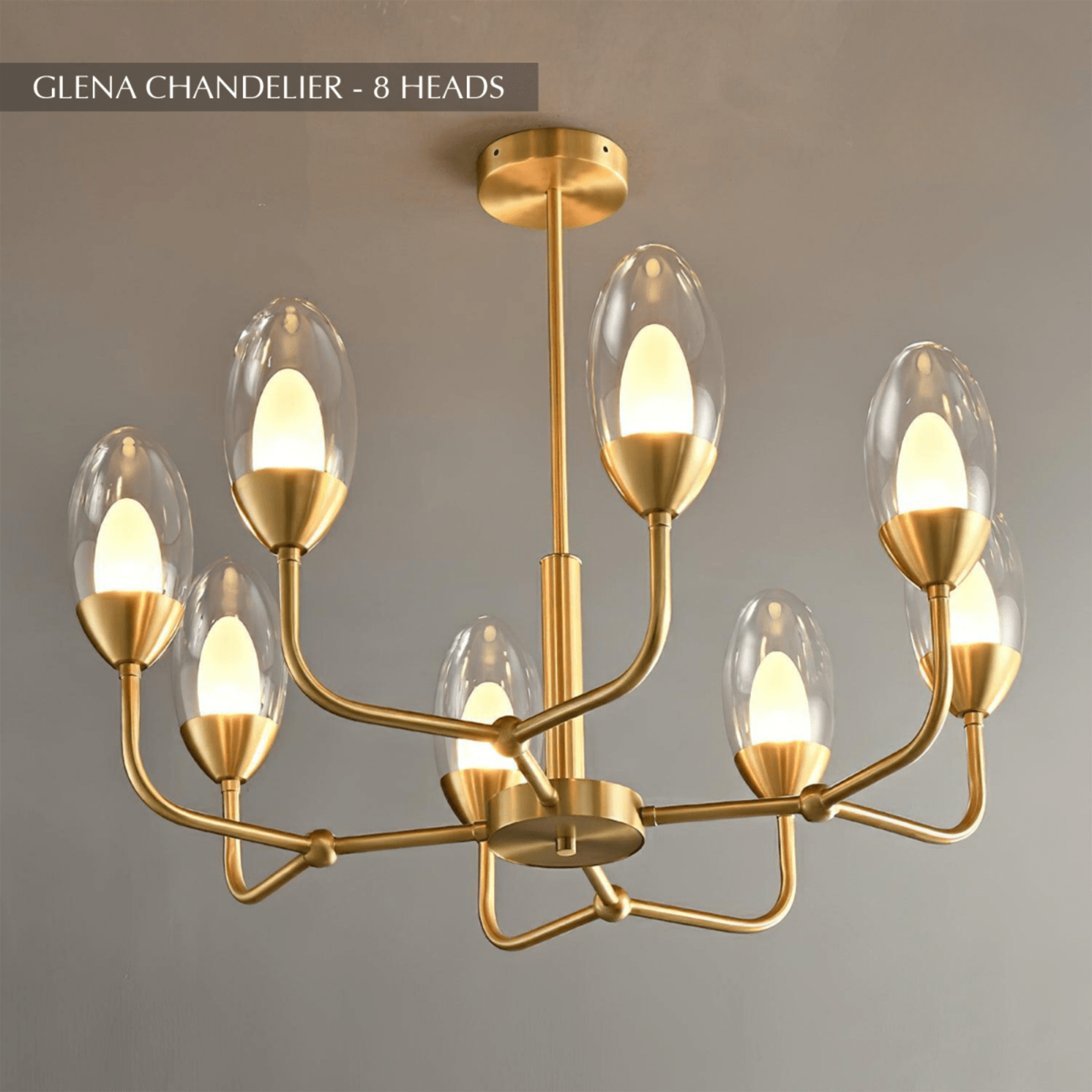 Freyza - Elegant Modern Copper and Glass Dining Room Chandelier