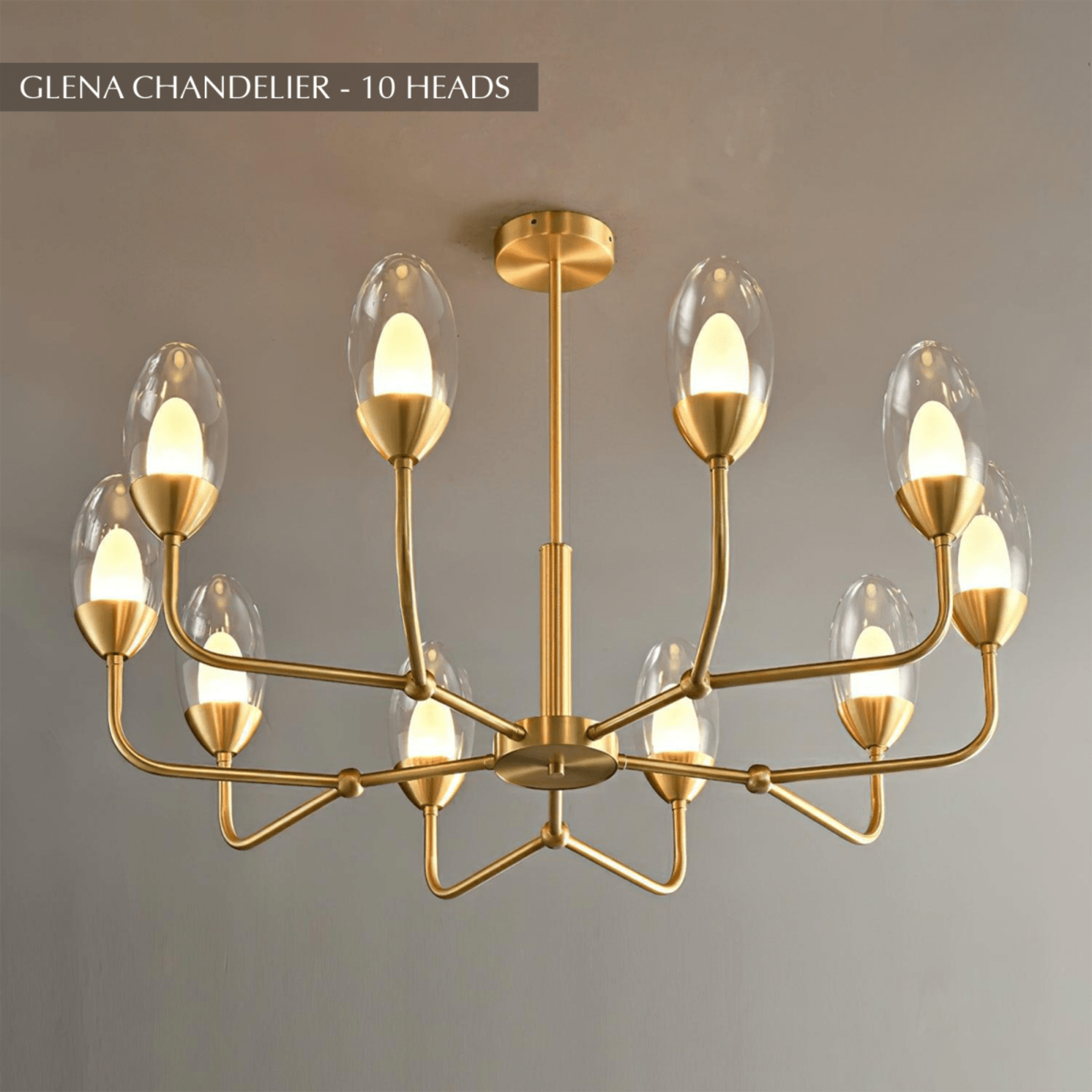 Freyza - Elegant Modern Copper and Glass Dining Room Chandelier