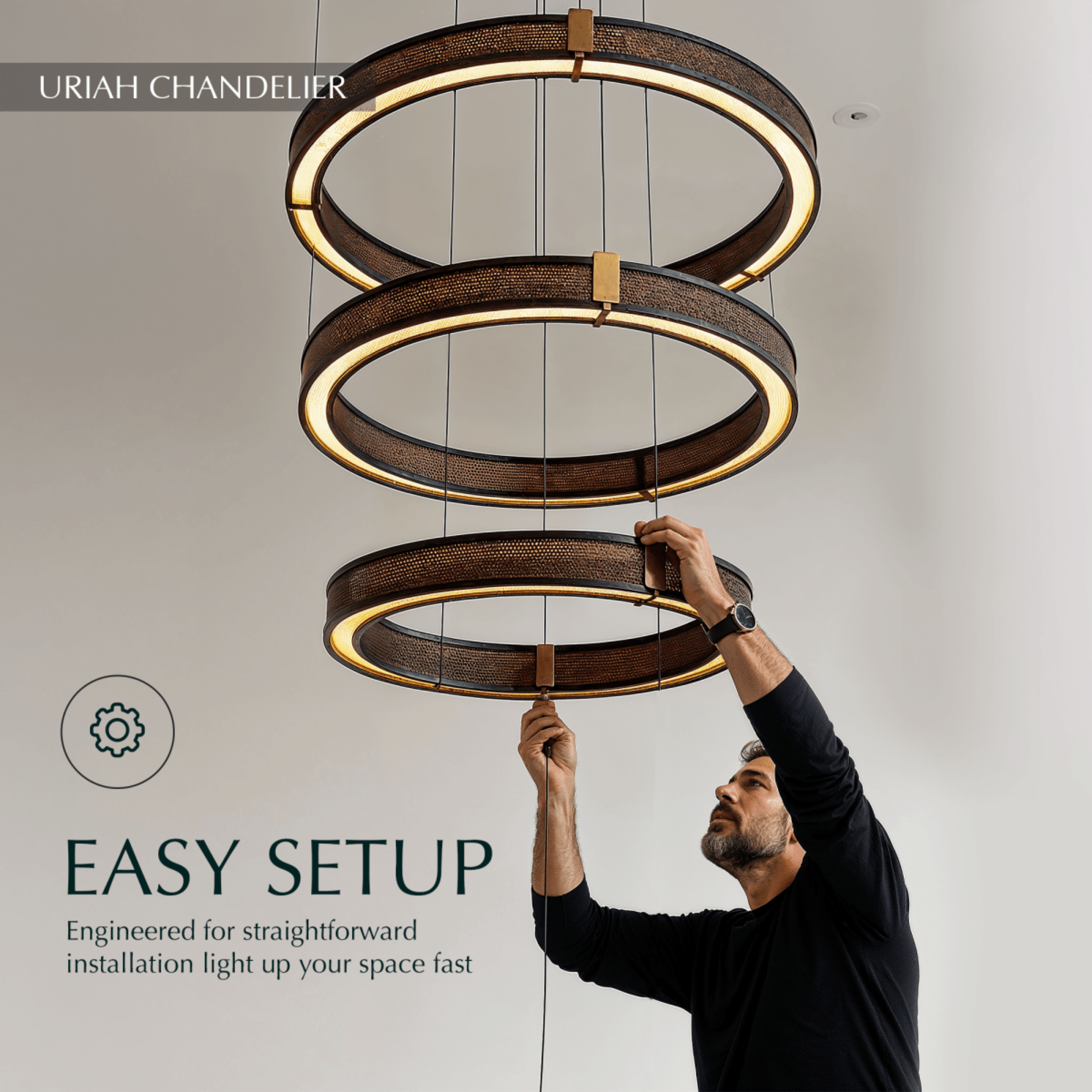 Freyza - Modern Elegant Aluminum Ring Chandelier Light Fixture