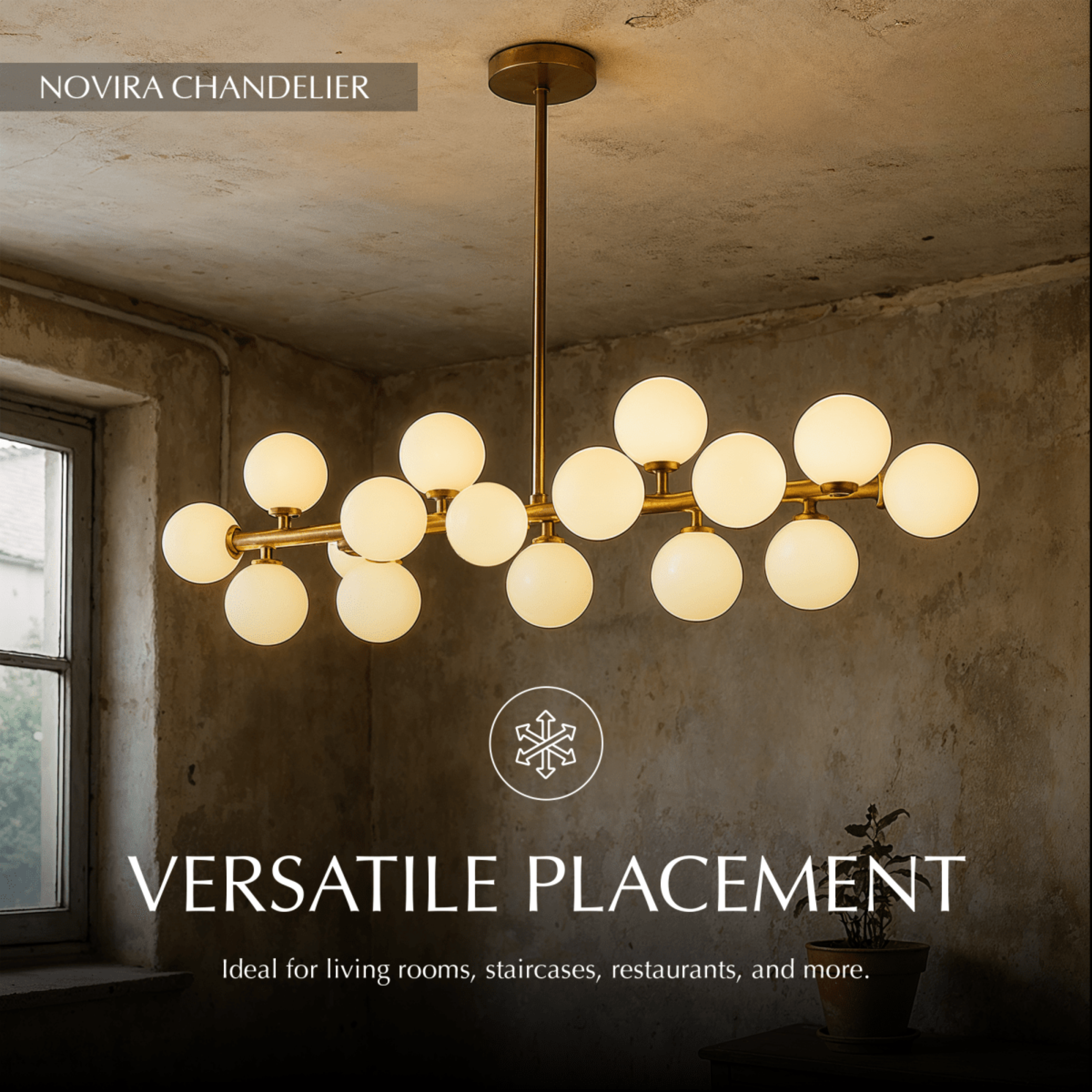Freyza - Stylish Modern Metal And Glass Dining Room Chandelier