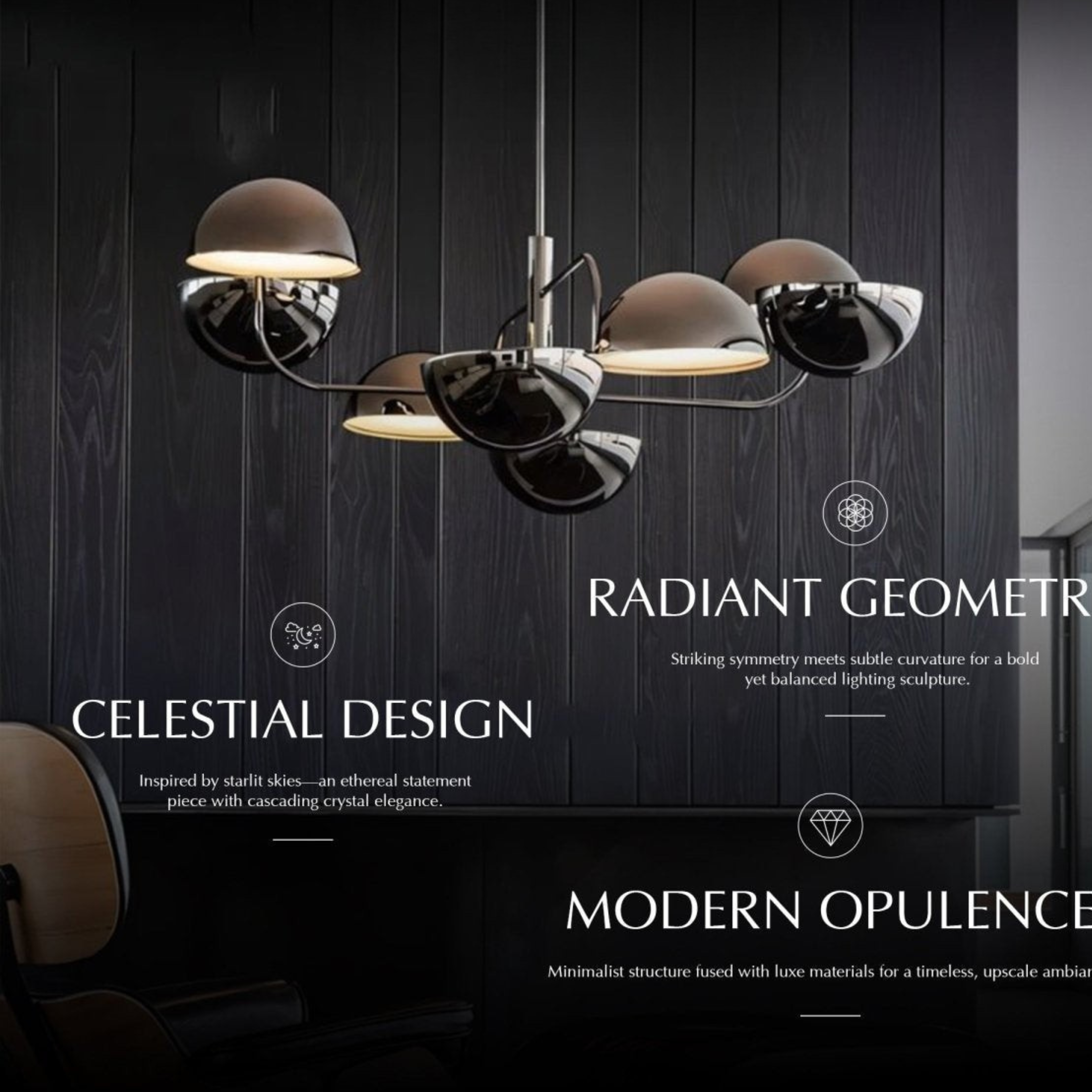 Freyza - Elegant Modern Polished Metal Sphere Chandelier