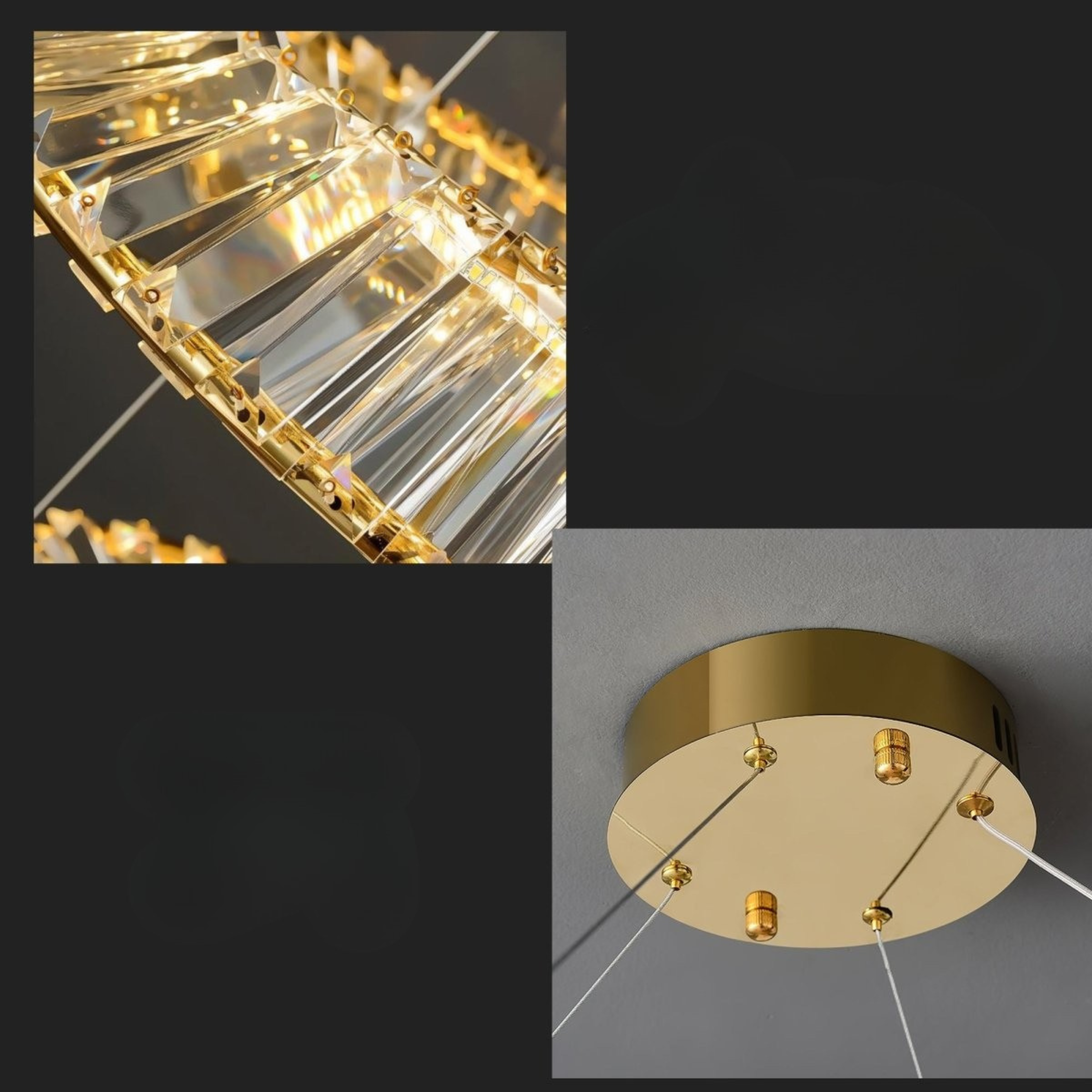 Freyza - Luminara | Elegant Modern 2-Tier Crystal Chandelier Light Fixture