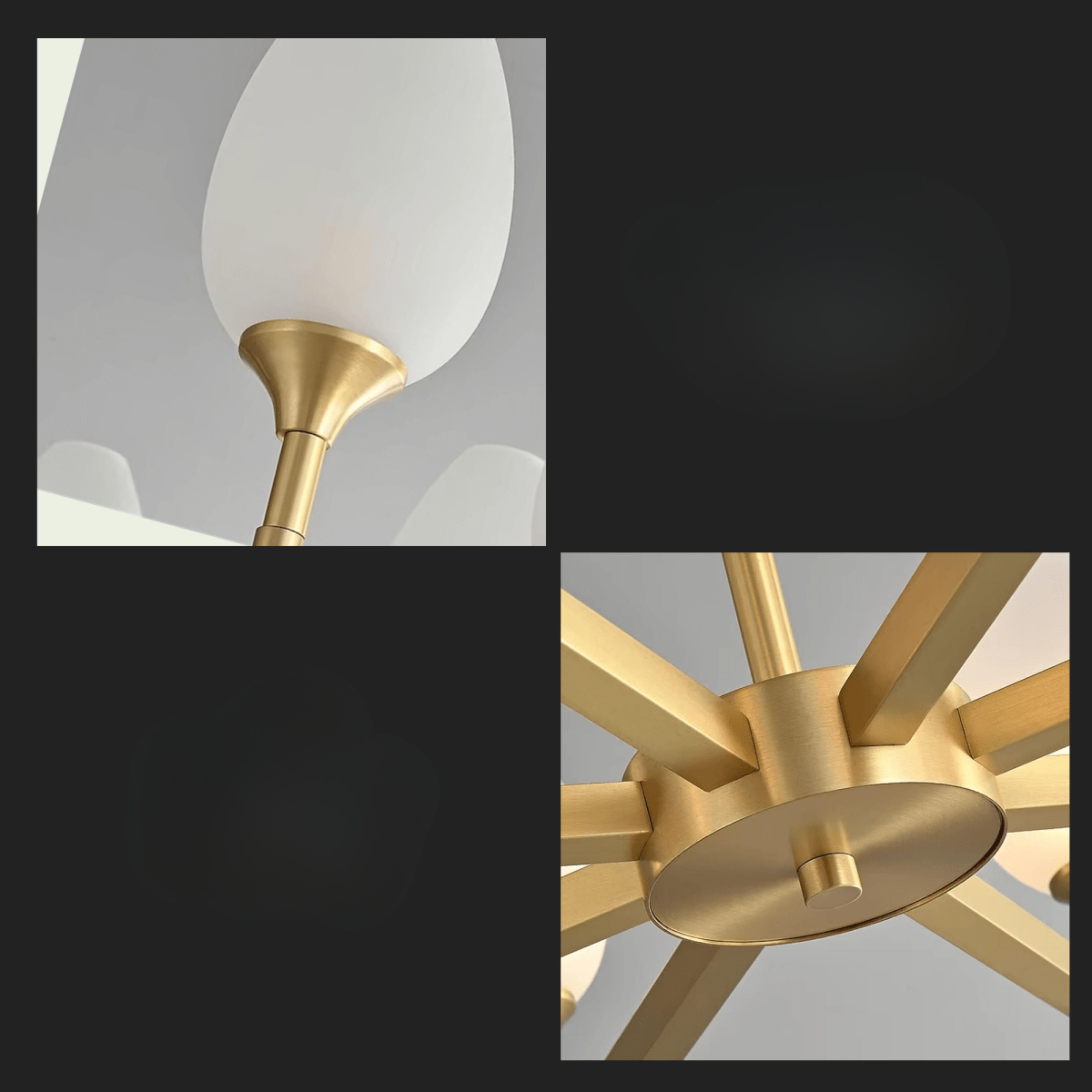 Freyza - Elegant Gold Copper Modern Chandelier Light Fixture