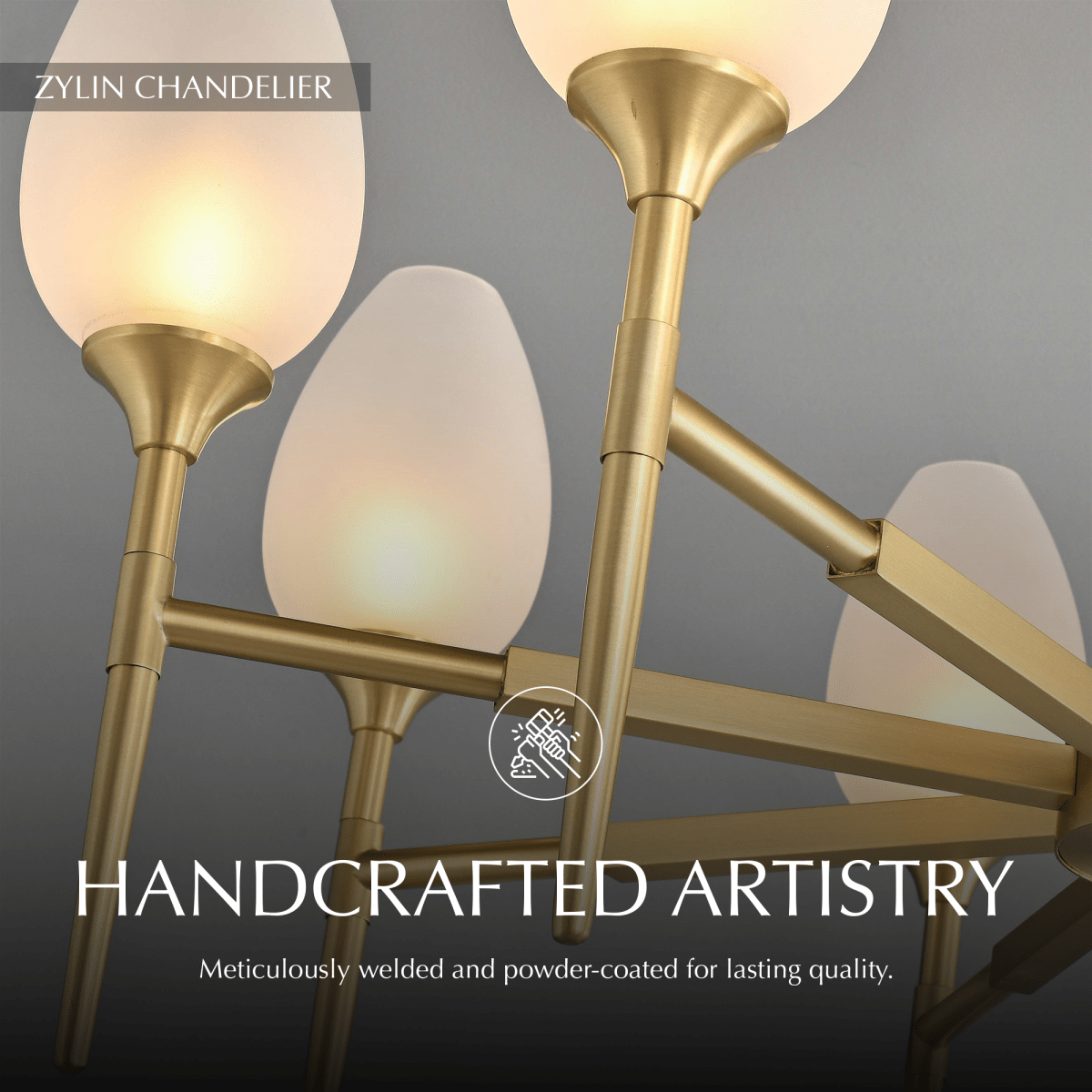 Freyza - Elegant Gold Copper Modern Chandelier Light Fixture