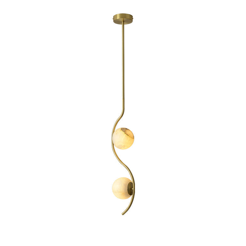 Freyza | Civenan Curved Alabaster Pendant Light – Kitchen Dining Room