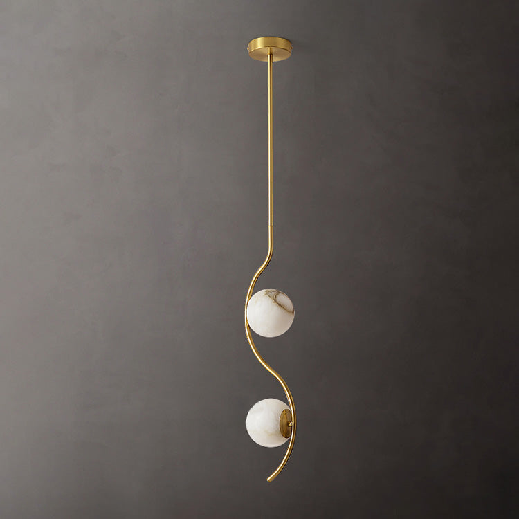 Freyza | Civenan Curved Alabaster Pendant Light – Kitchen Dining Room