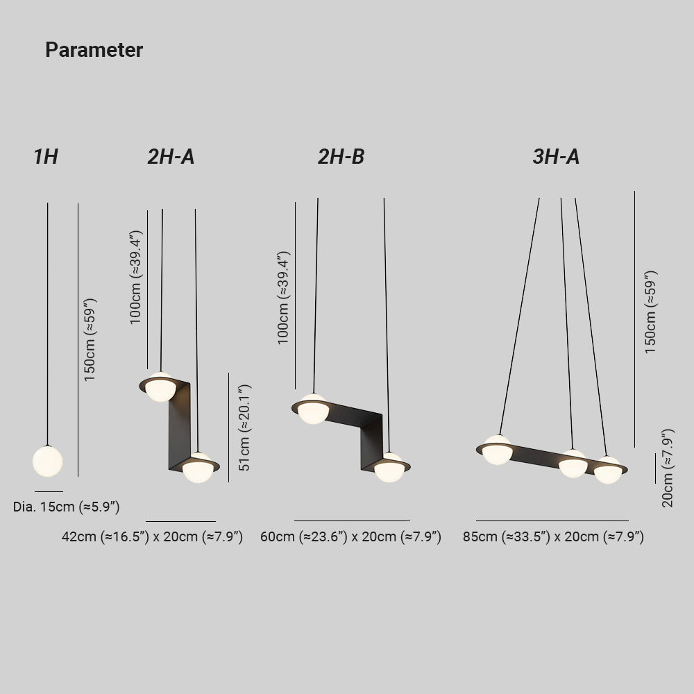 Freyza | Suspension en verre noir – Cuisine et salle à manger